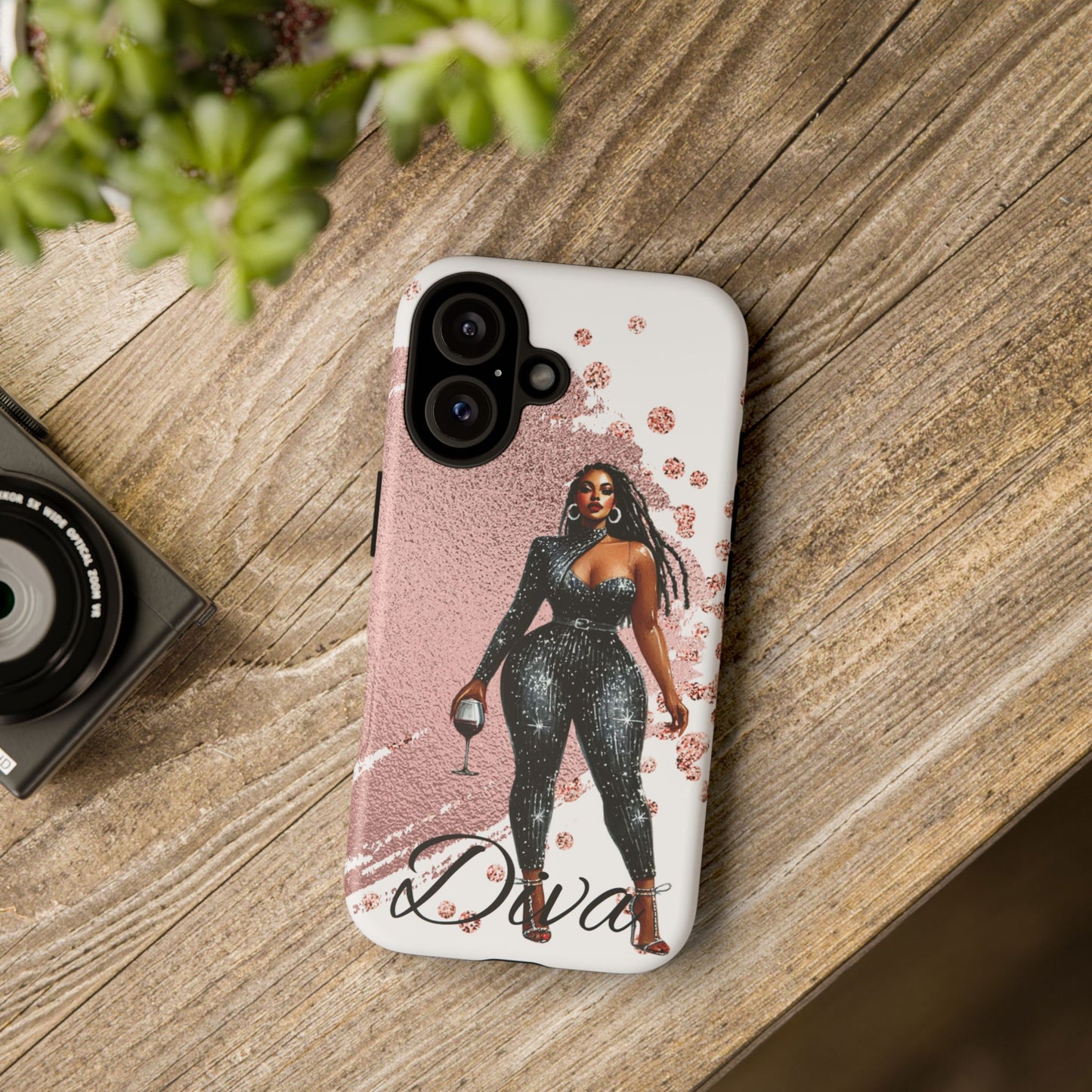 Glamorous Diva Cell Phone Case, Stylish Female Beauty Cover, Tough Cases for Women, Fabulous Girl Boss Accessories, Fashionable Lady Phone