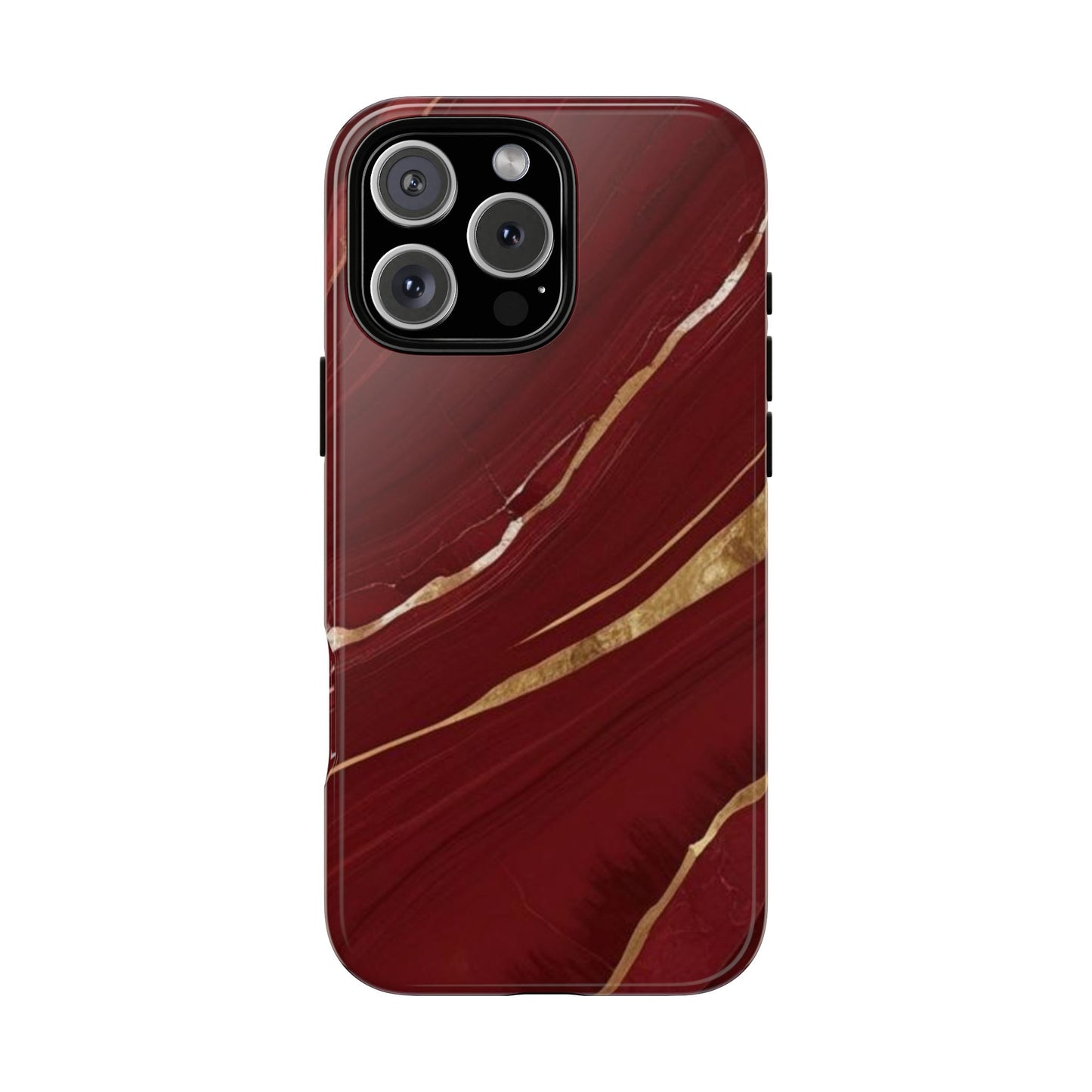 Elegant Red Marble Phone Case - Tough Cases, Stylish Phone Cover, Gift for Her, Luxe Cellphone Protection, Modern Accessories