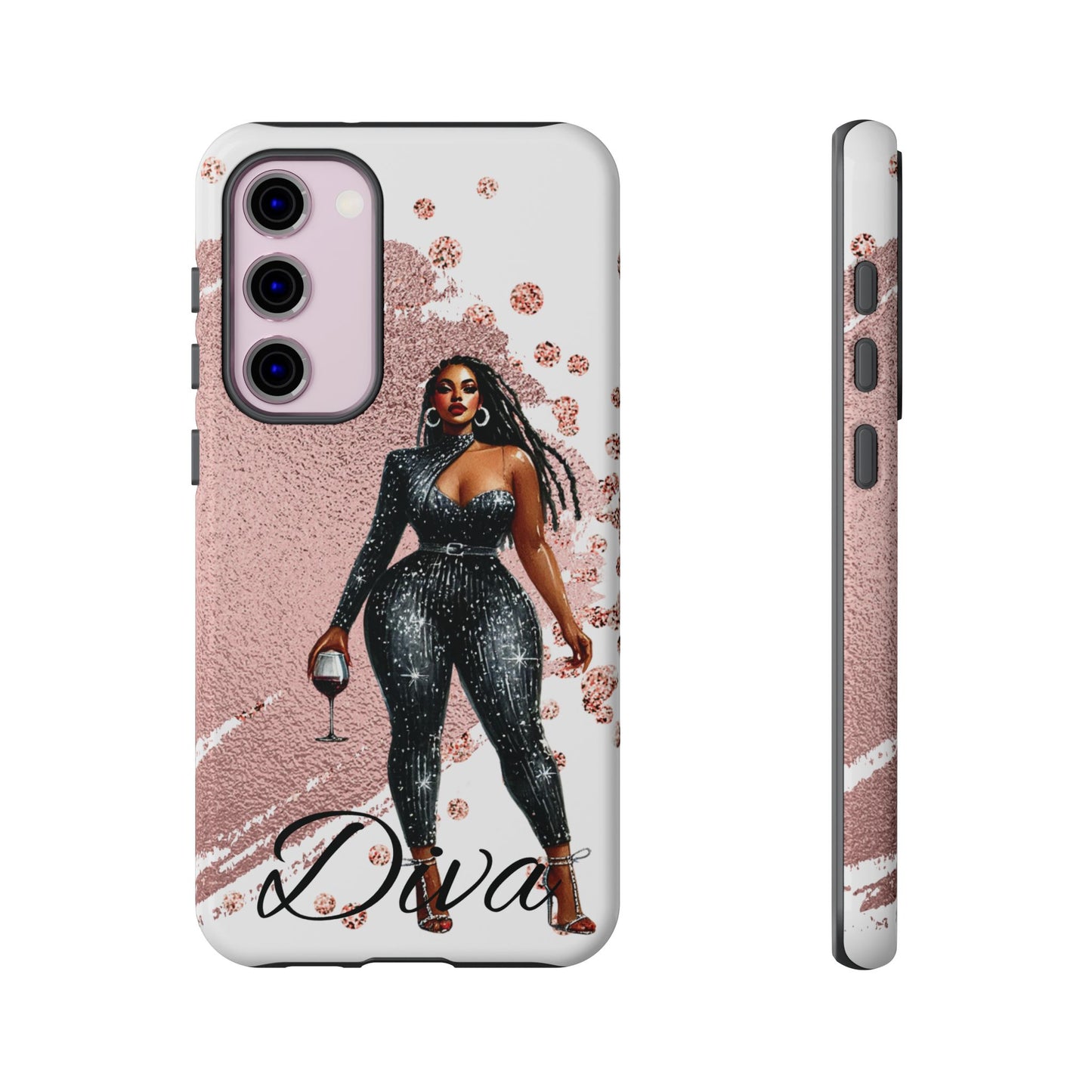 Glamorous Diva Cell Phone Case, Stylish Female Beauty Cover, Tough Cases for Women, Fabulous Girl Boss Accessories, Fashionable Lady Phone
