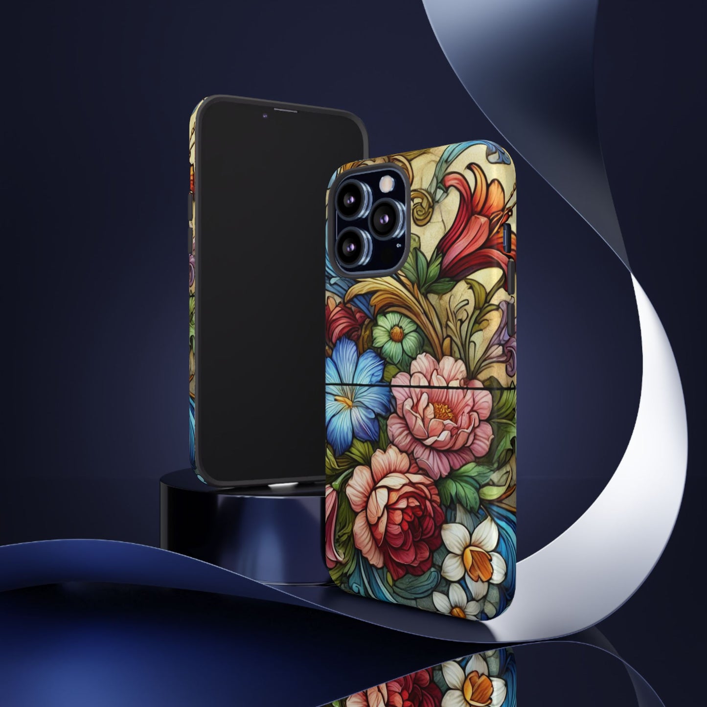 Floral Phone Case, Tough Cases with Colorful Floral Design, Gift for Her, Elegant Phone Cover, Spring Vibes, Unique Design