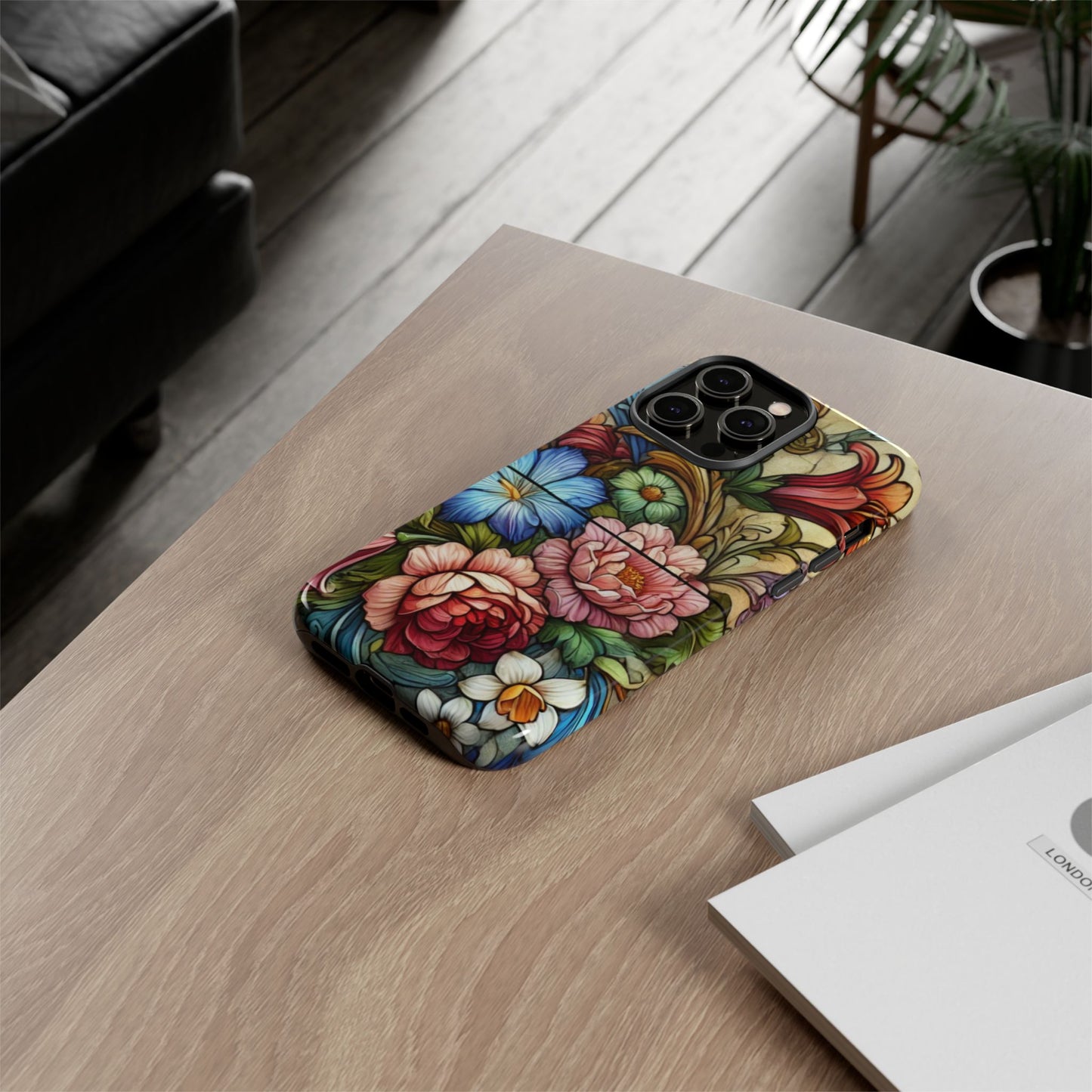 Floral Phone Case, Tough Cases with Colorful Floral Design, Gift for Her, Elegant Phone Cover, Spring Vibes, Unique Design