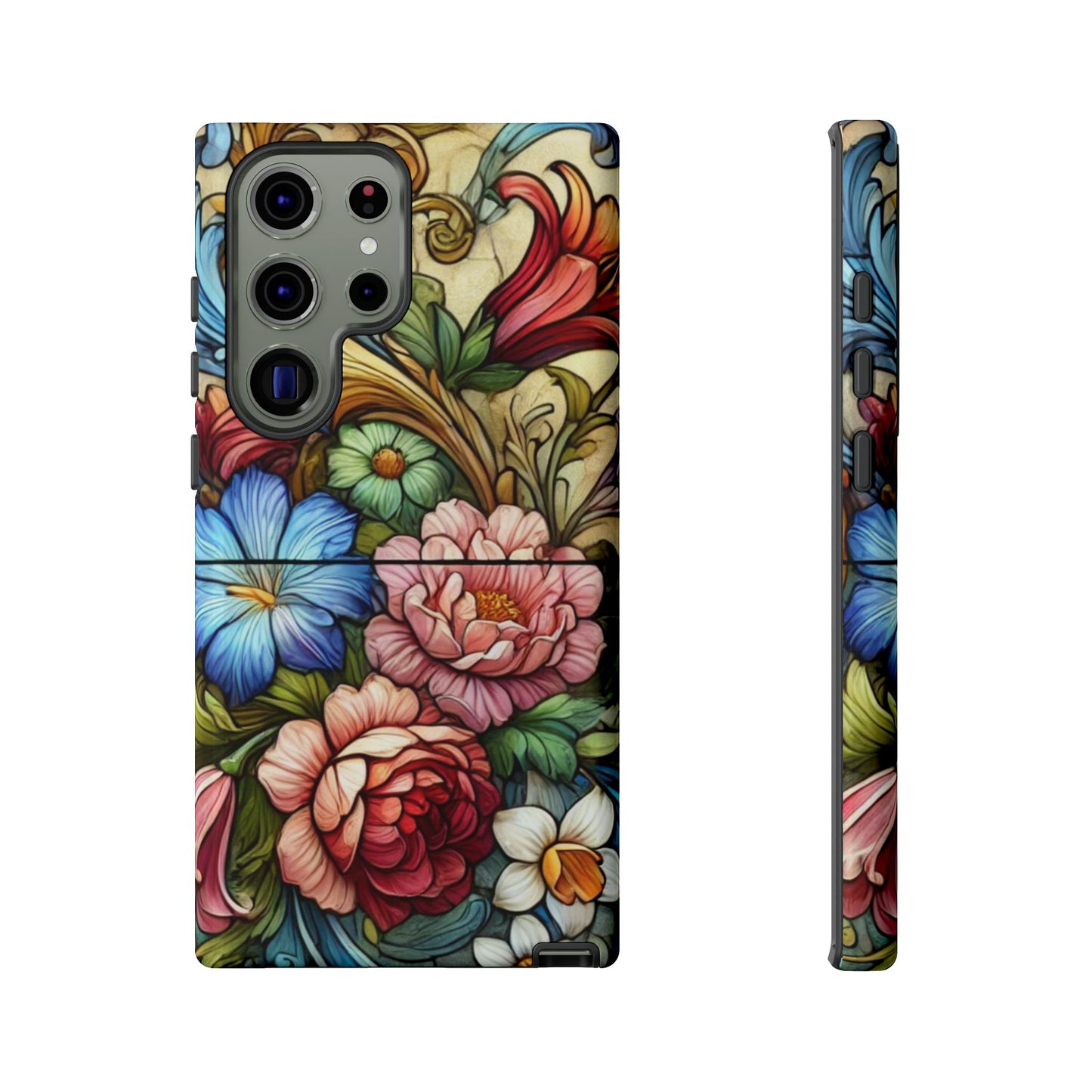 Floral Phone Case, Tough Cases with Colorful Floral Design, Gift for Her, Elegant Phone Cover, Spring Vibes, Unique Design