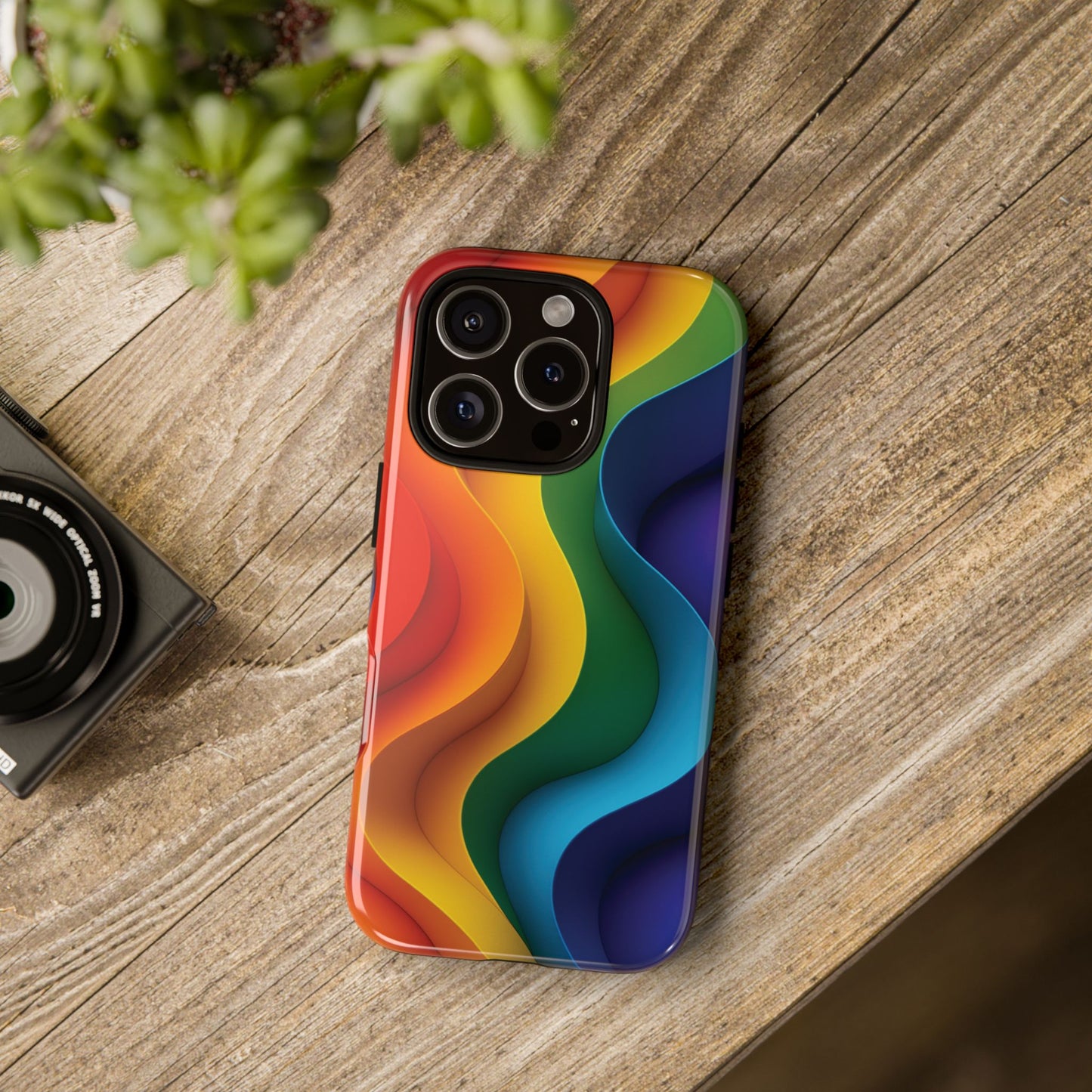 Colorful Wave Phone Case - Stylish & Durable Tough Cases, Trendy Phone Accessories, Gift for Tech Lovers, Pride Merchandise