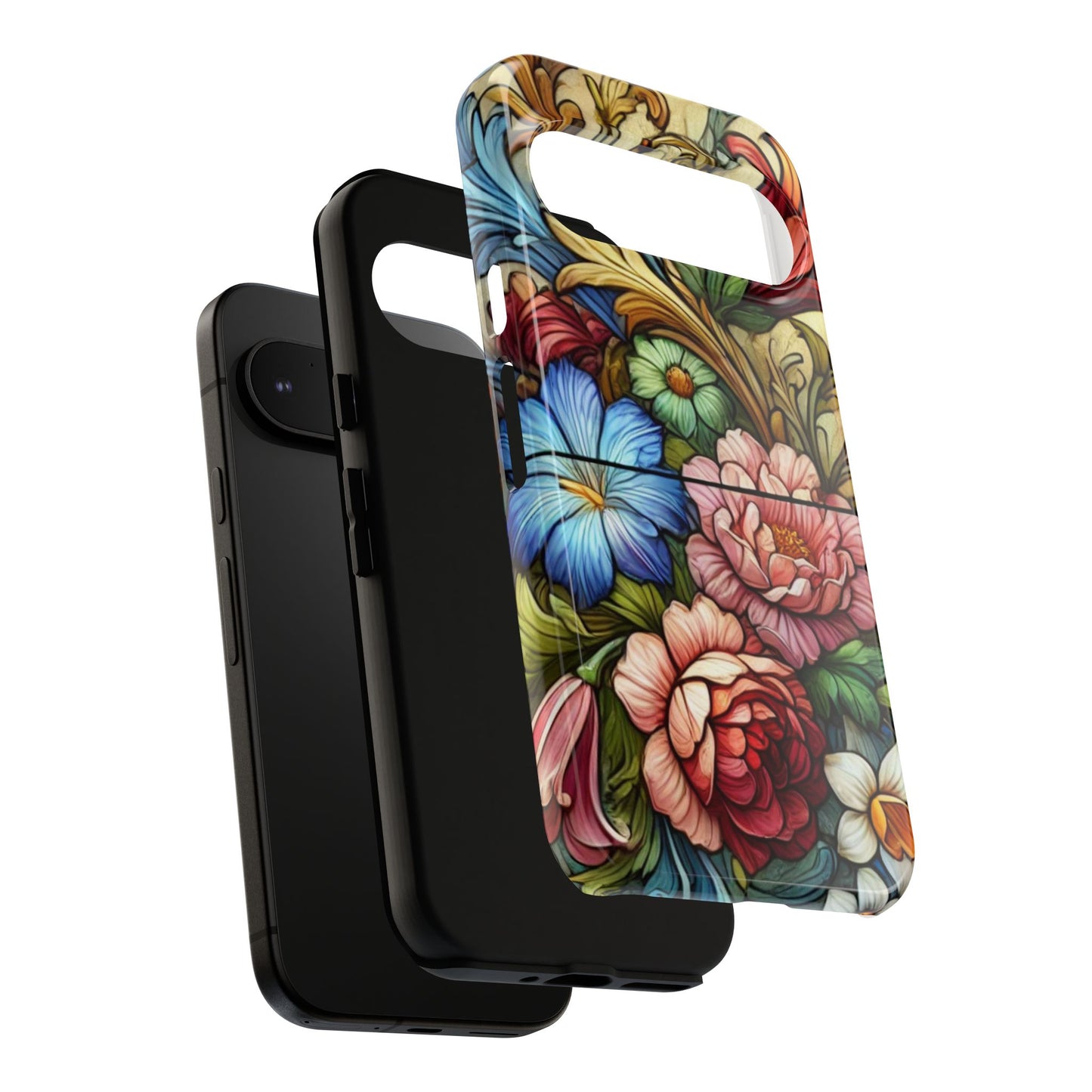 Floral Phone Case, Tough Cases with Colorful Floral Design, Gift for Her, Elegant Phone Cover, Spring Vibes, Unique Design