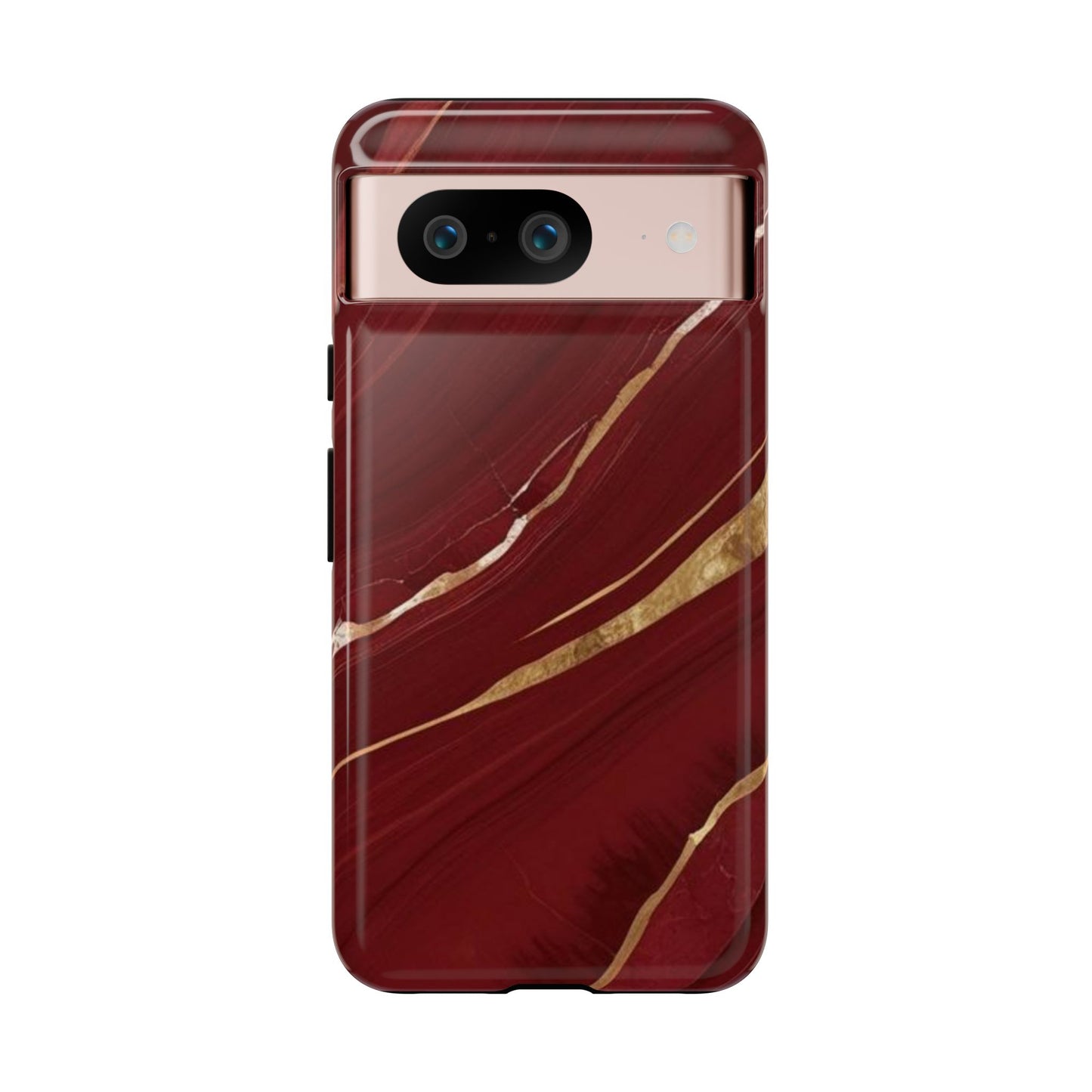 Elegant Red Marble Phone Case - Tough Cases, Stylish Phone Cover, Gift for Her, Luxe Cellphone Protection, Modern Accessories