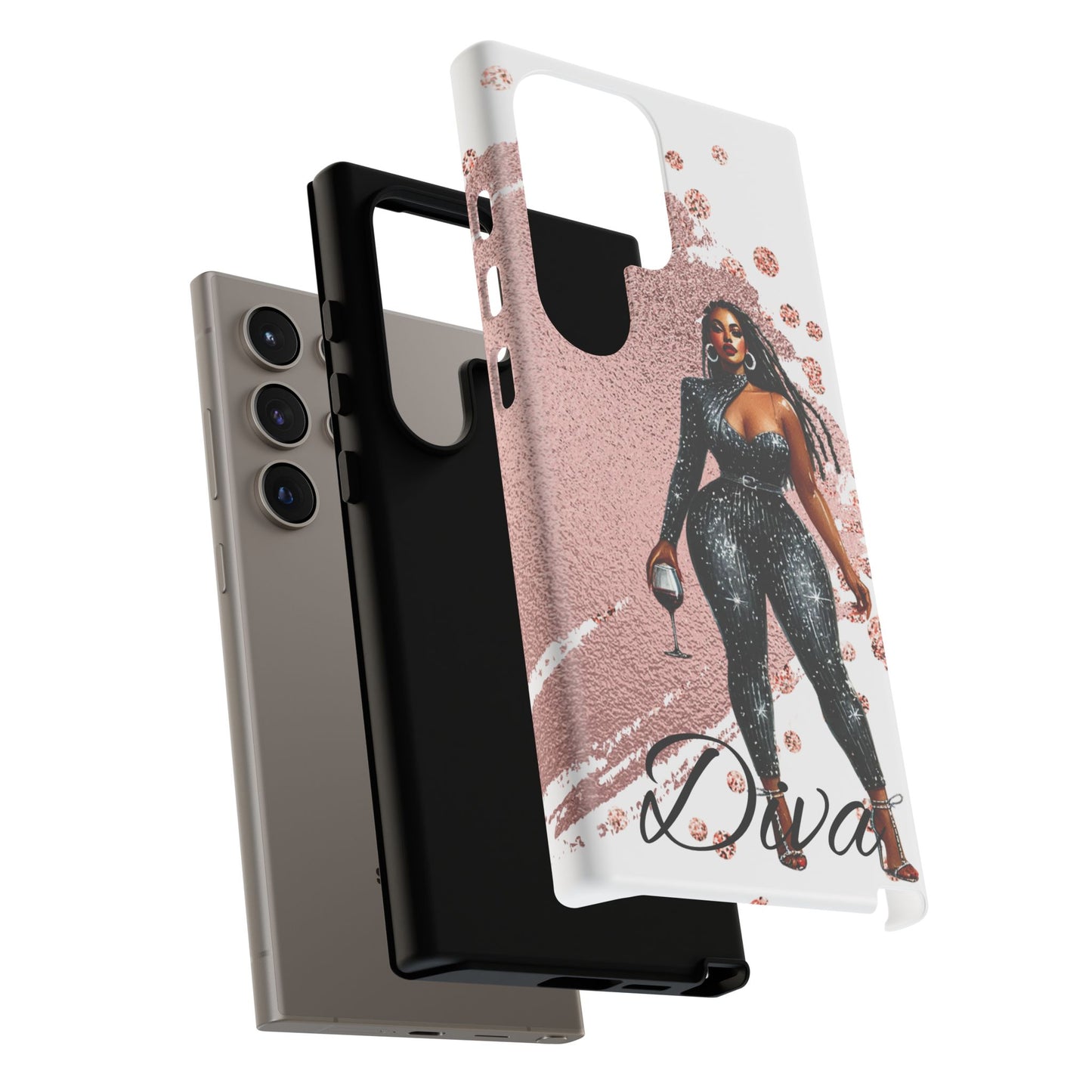 Glamorous Diva Cell Phone Case, Stylish Female Beauty Cover, Tough Cases for Women, Fabulous Girl Boss Accessories, Fashionable Lady Phone