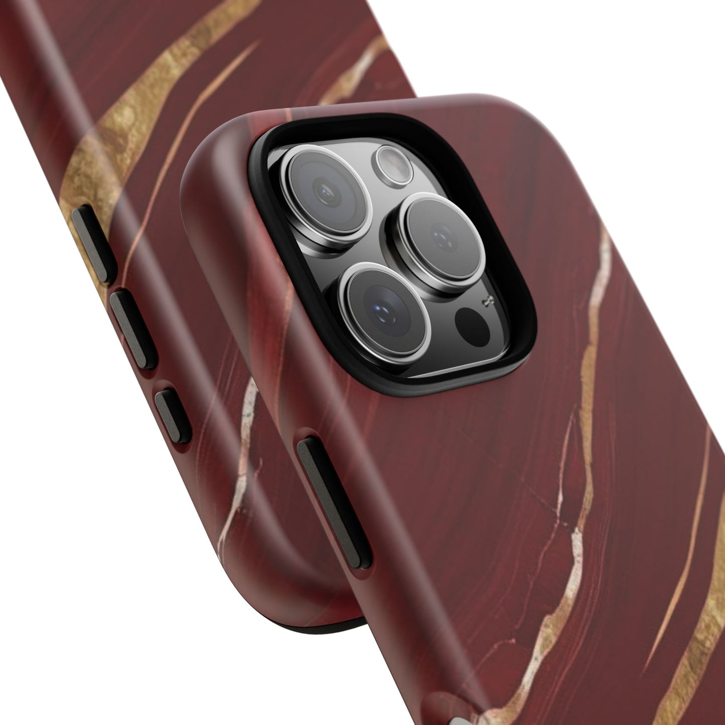 Elegant Red Marble Phone Case - Tough Cases, Stylish Phone Cover, Gift for Her, Luxe Cellphone Protection, Modern Accessories