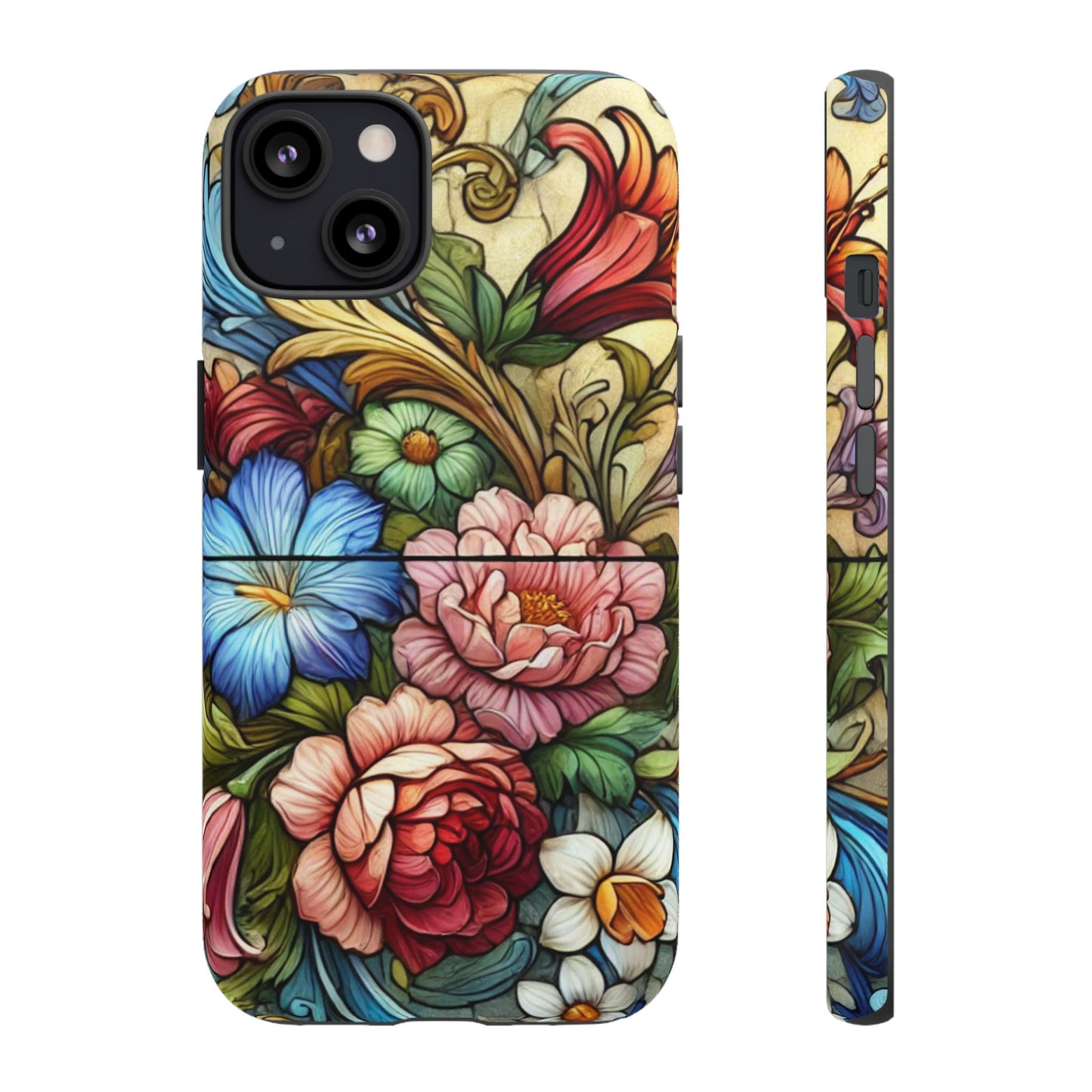 Floral Phone Case, Tough Cases with Colorful Floral Design, Gift for Her, Elegant Phone Cover, Spring Vibes, Unique Design