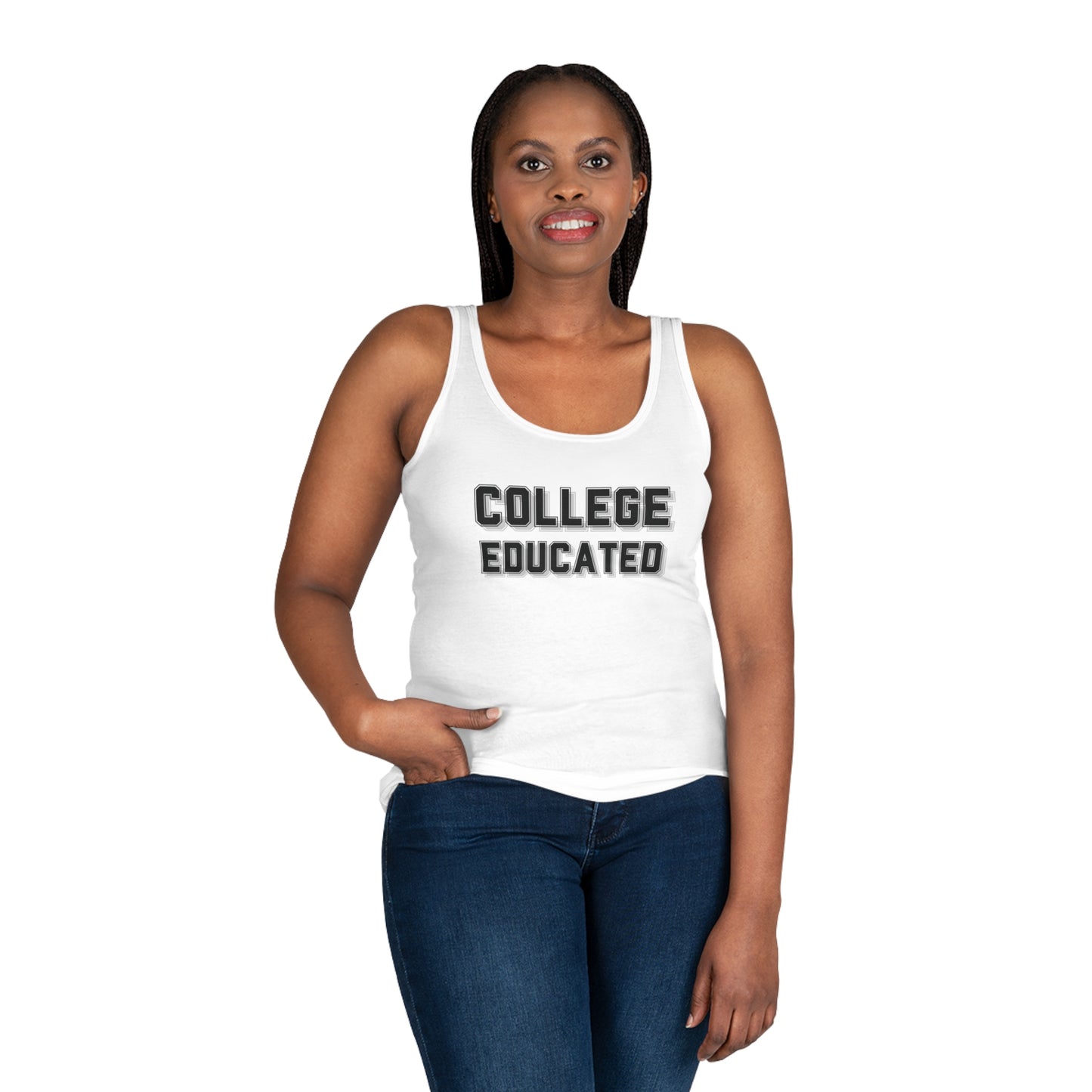College Educated Women's Tank Top - Perfect for Graduates, Summer Wear, Academia Pride, Gym, Casual Outings