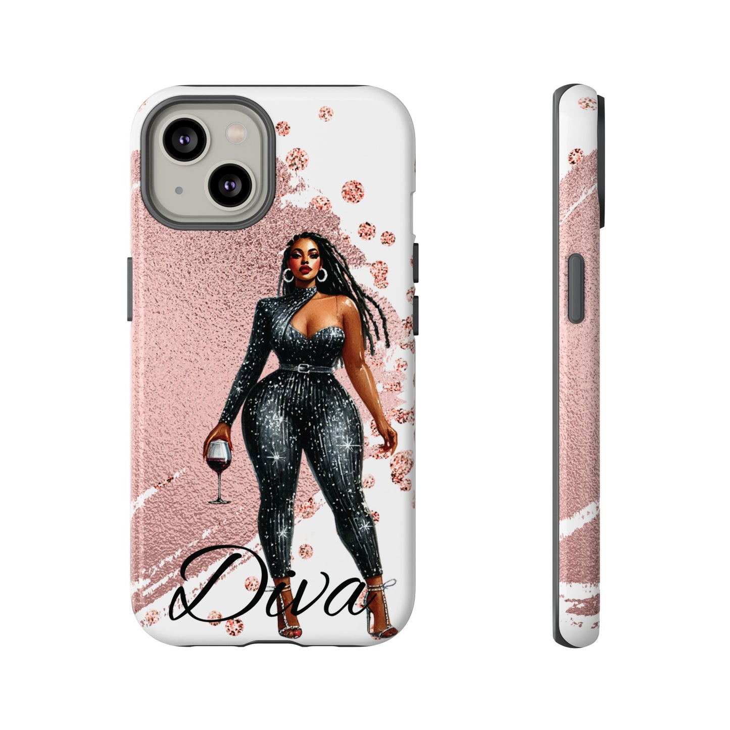 Glamorous Diva Cell Phone Case, Stylish Female Beauty Cover, Tough Cases for Women, Fabulous Girl Boss Accessories, Fashionable Lady Phone