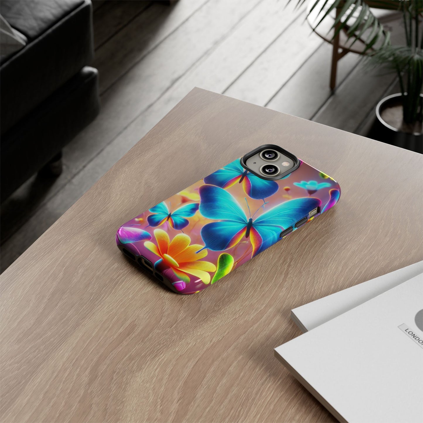 Vibrant Butterfly Phone Case | Colorful Floral Design, Cute Gift for Nature Lovers, Summer Vibes, Phone Accessories, Tough Cases