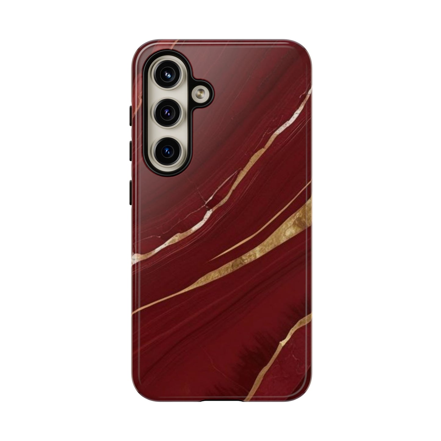 Elegant Red Marble Phone Case - Tough Cases, Stylish Phone Cover, Gift for Her, Luxe Cellphone Protection, Modern Accessories