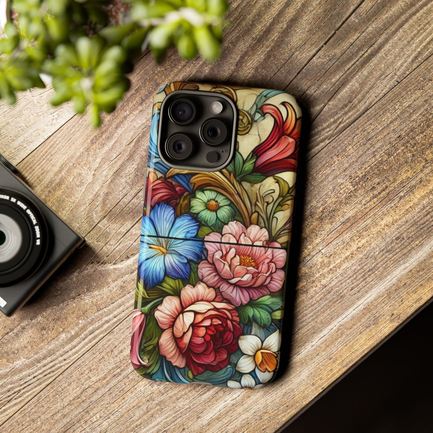 Floral Phone Case, Tough Cases with Colorful Floral Design, Gift for Her, Elegant Phone Cover, Spring Vibes, Unique Design