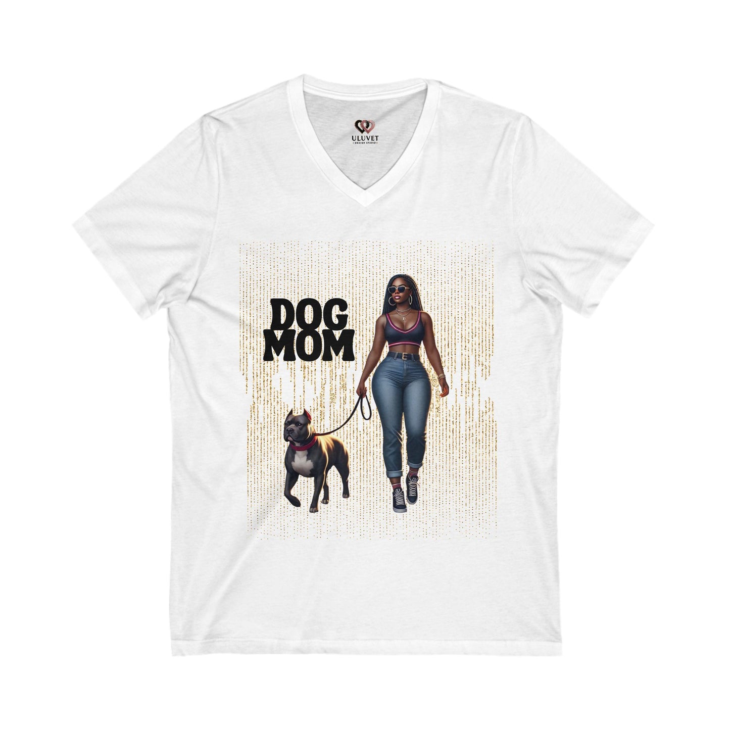 Dog Mom V-Neck Tee, Casual Dog Lover Shirt, Gift for Dog Owners, Pet Parenting Apparel, Funny Dog T-Shirt, Animal Lover Gift