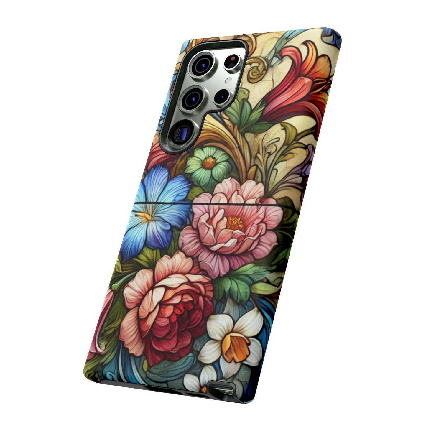 Floral Phone Case, Tough Cases with Colorful Floral Design, Gift for Her, Elegant Phone Cover, Spring Vibes, Unique Design
