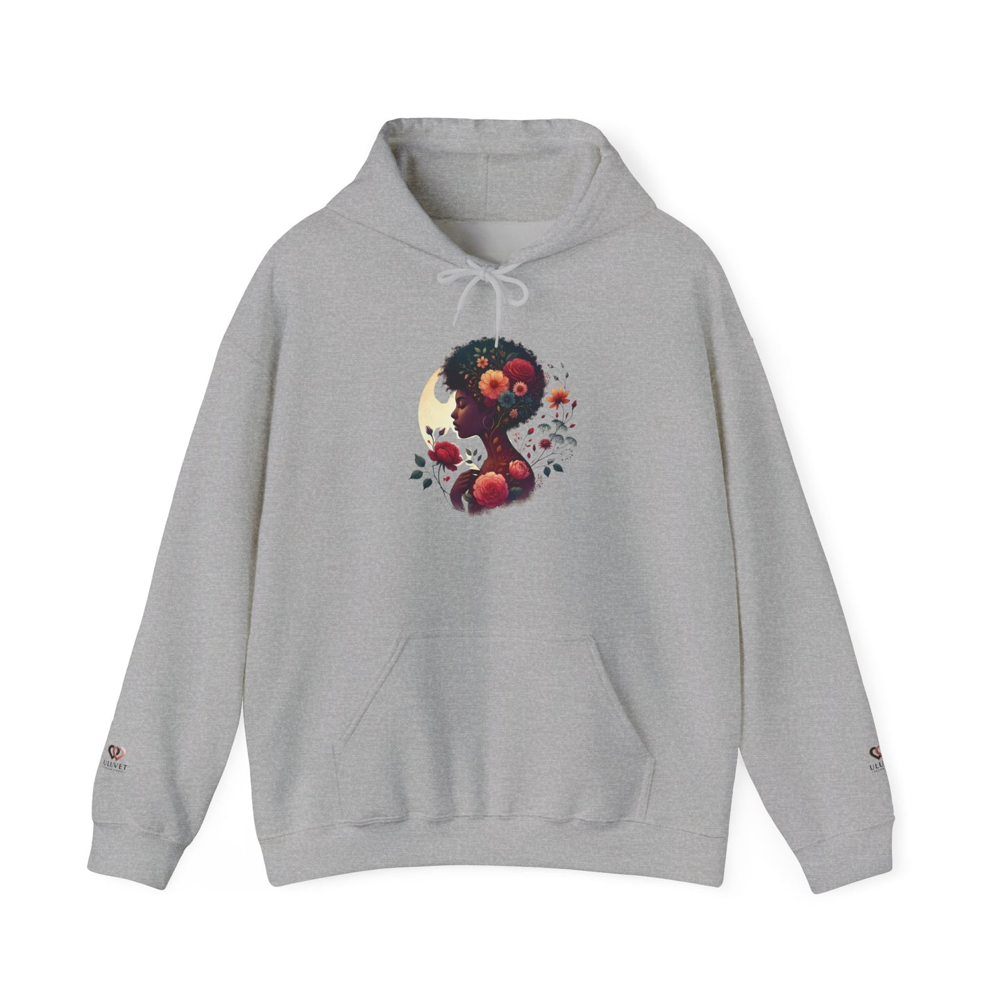 Floral Moon Hoodie - Cozy Sweatshirt, Unisex Sweatshirt, Gift for Her, Fall Fashion, Aesthetic Hooded Sweatshirt