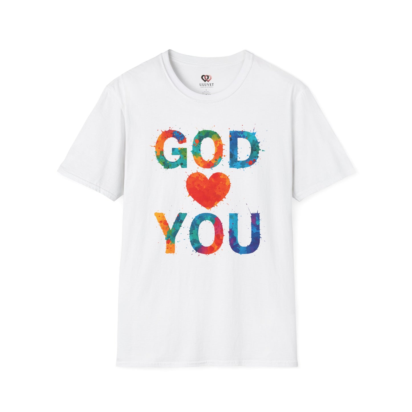 Colorful "God Loves You" Unisex T-Shirt, Inspirational Gift for Faith, Christian Apparel, Religious Tees, Everyday Wear, Uplifting Shirt