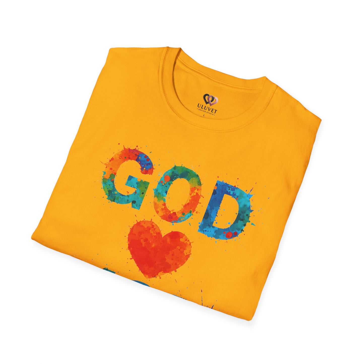 Colorful "God Loves You" Unisex T-Shirt, Inspirational Gift for Faith, Christian Apparel, Religious Tees, Everyday Wear, Uplifting Shirt