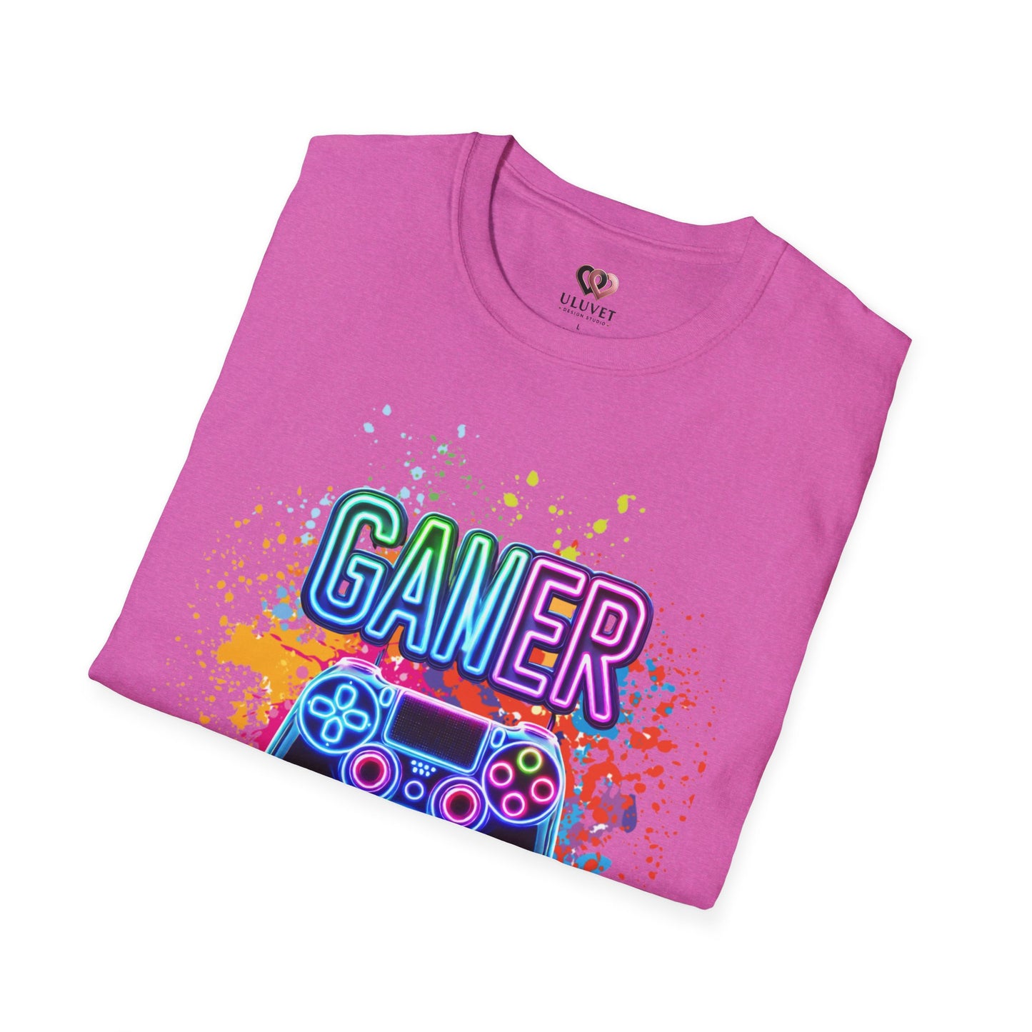 Gamer T-Shirt, Unisex Softstyle Tee, Fun Colors, Gamer Shirt, Gaming Tee, Video Game Tshirt, Casual Gamer Apparel