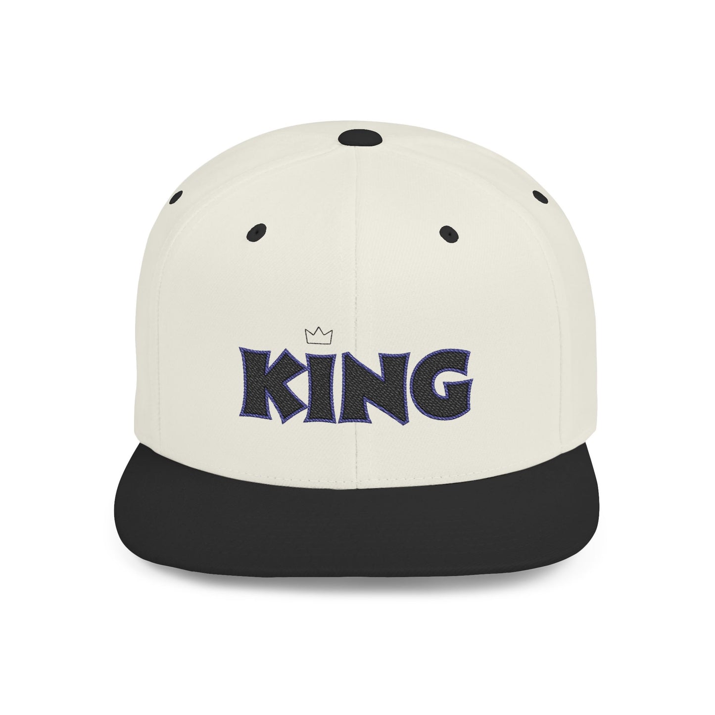 King Flat Bill Snapback Hat, Trendy Cap for Men, Streetwear Fashion, Gift for Him, Birthday or Father's Day Present