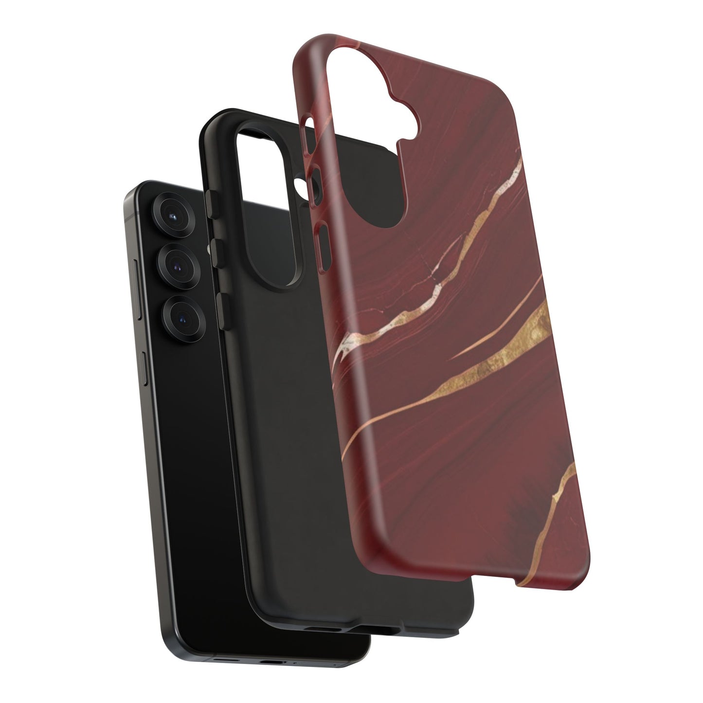 Elegant Red Marble Phone Case - Tough Cases, Stylish Phone Cover, Gift for Her, Luxe Cellphone Protection, Modern Accessories