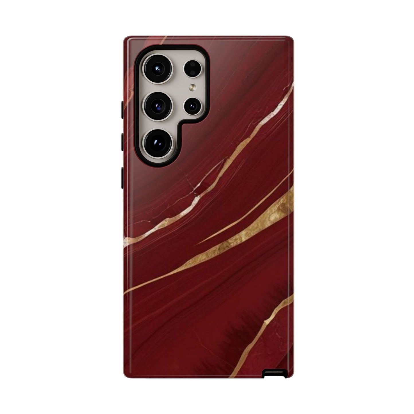 Elegant Red Marble Phone Case - Tough Cases, Stylish Phone Cover, Gift for Her, Luxe Cellphone Protection, Modern Accessories