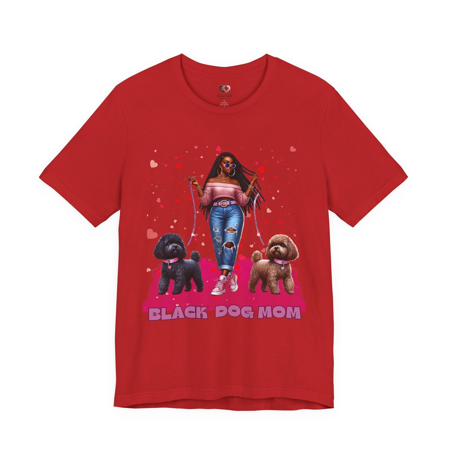 Black Dog Mom Tee, Cute Dog Lover Shirt, Pet Owner Gift, Valentine's Day Gift, Dog Mom Apparel, Animal Lover T-Shirt, Casual Style