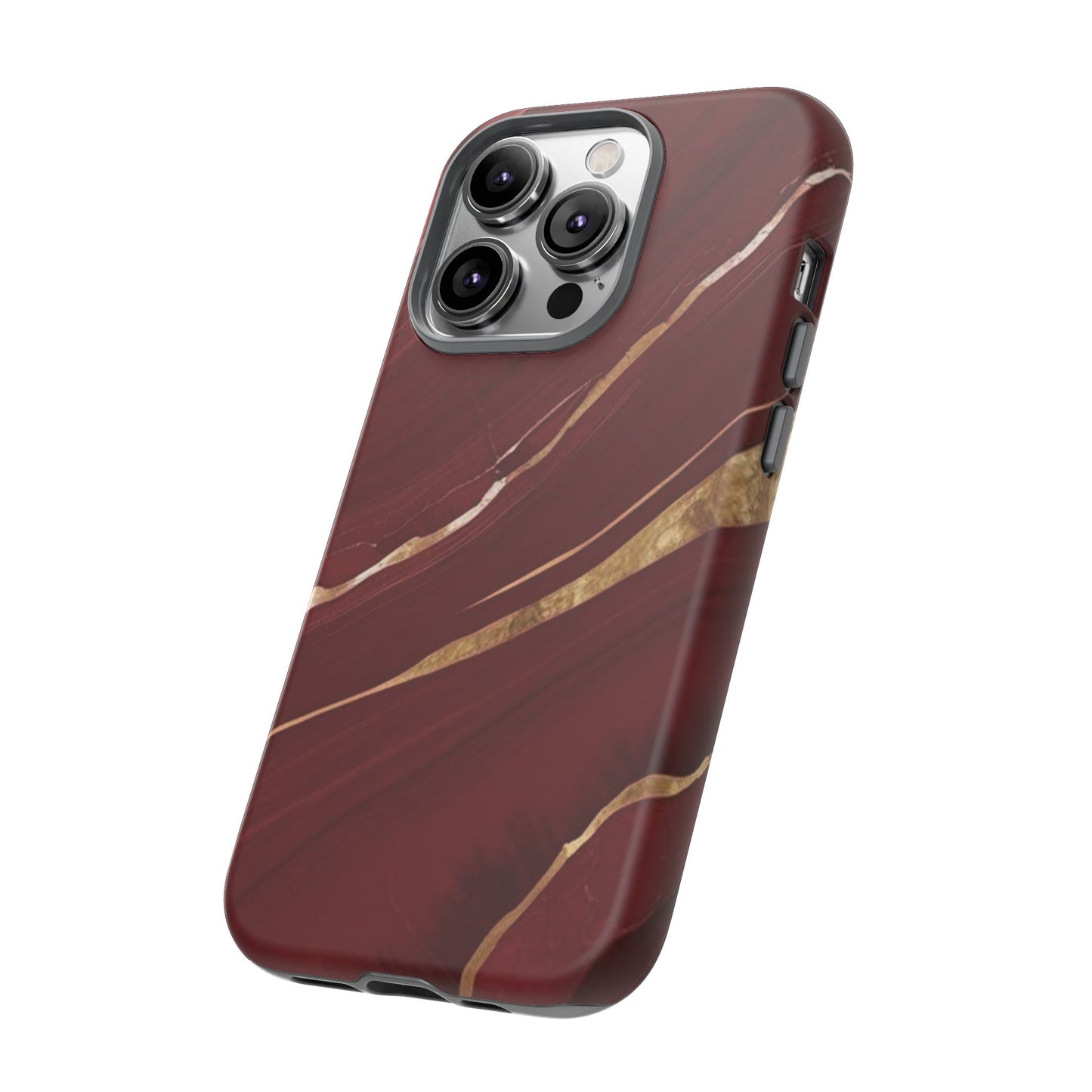 Elegant Red Marble Phone Case - Tough Cases, Stylish Phone Cover, Gift for Her, Luxe Cellphone Protection, Modern Accessories