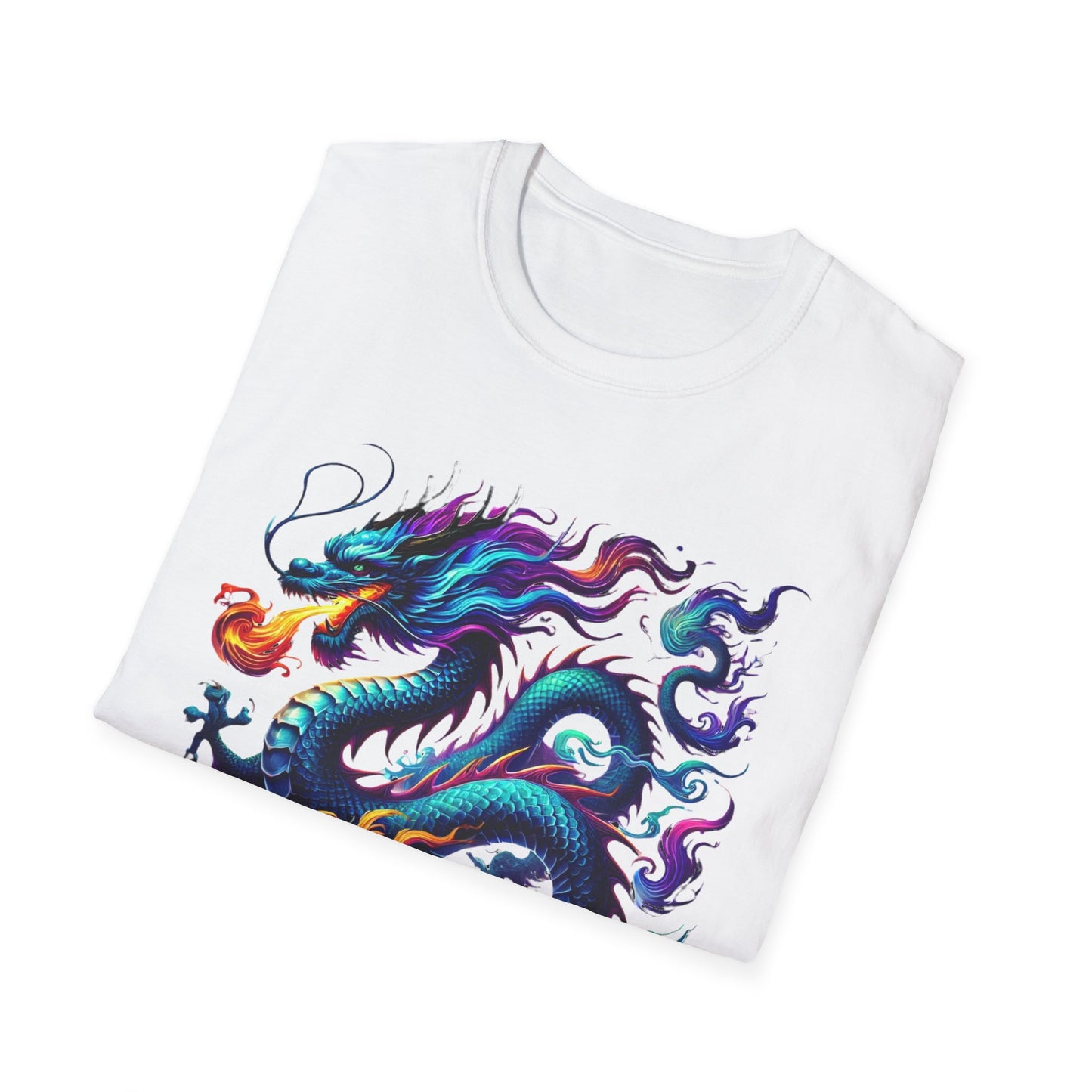 Dragon Graphic T-Shirt, Unisex Softstyle Tee, Art Shirt, Gift for Him, Gift for Her, Casual Wear, Festival Fashion