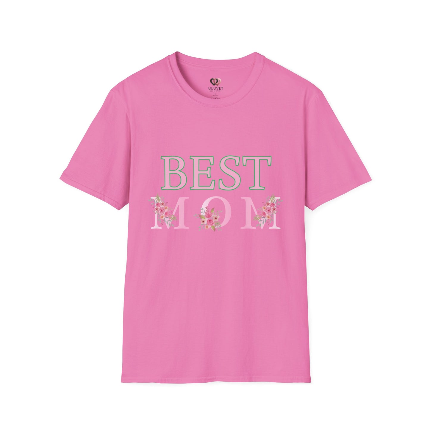 Best Mom Unisex Softstyle T-Shirt | Perfect Gift for Mother's Day, Birthday, Casual Wear, Floral Design, Family Gatherings