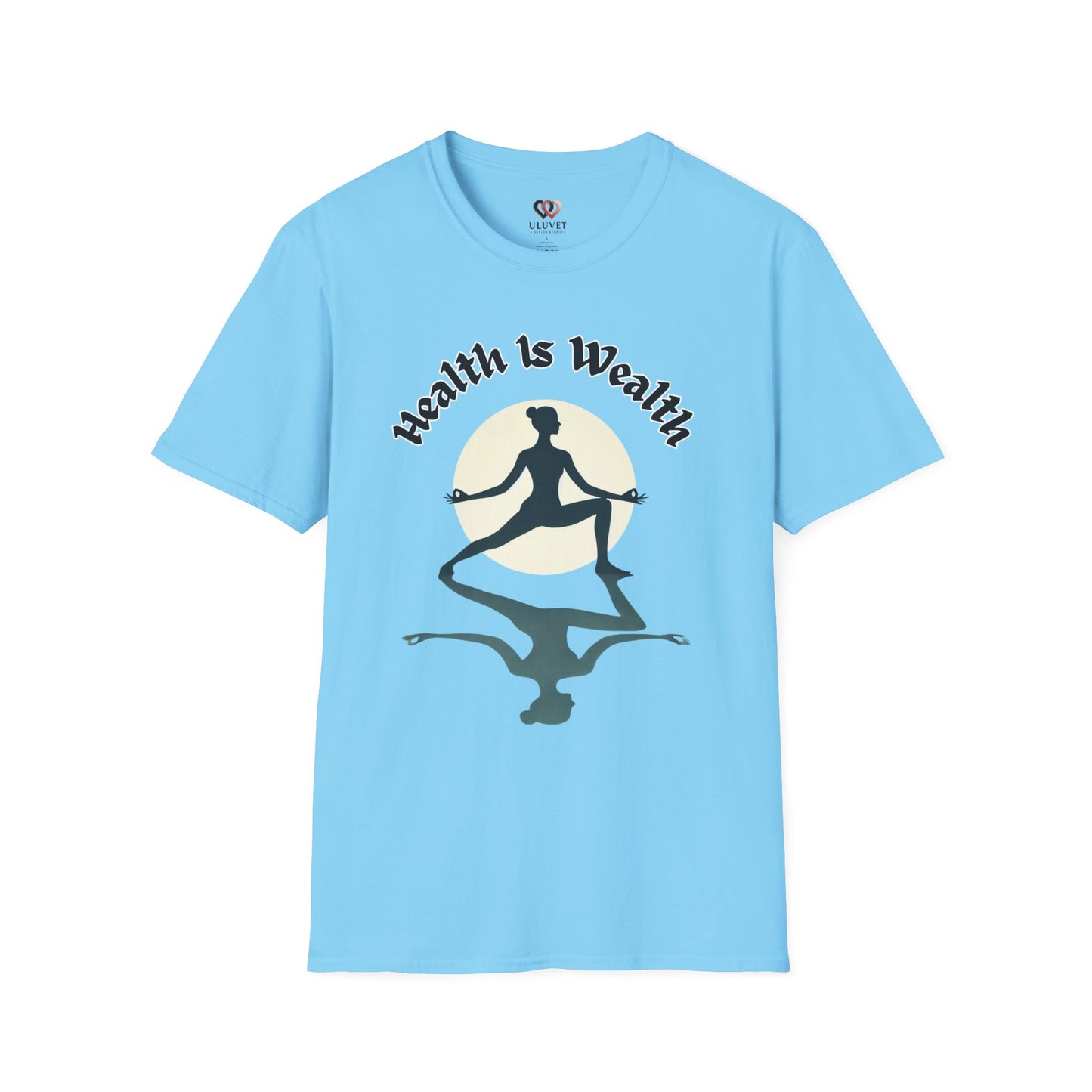 Mindfulness T-Shirt: Health Is Wealth, Yoga Apparel, Unisex Yoga Shirt, Wellness Gift, Motivational Tee, Self-Care Clothing