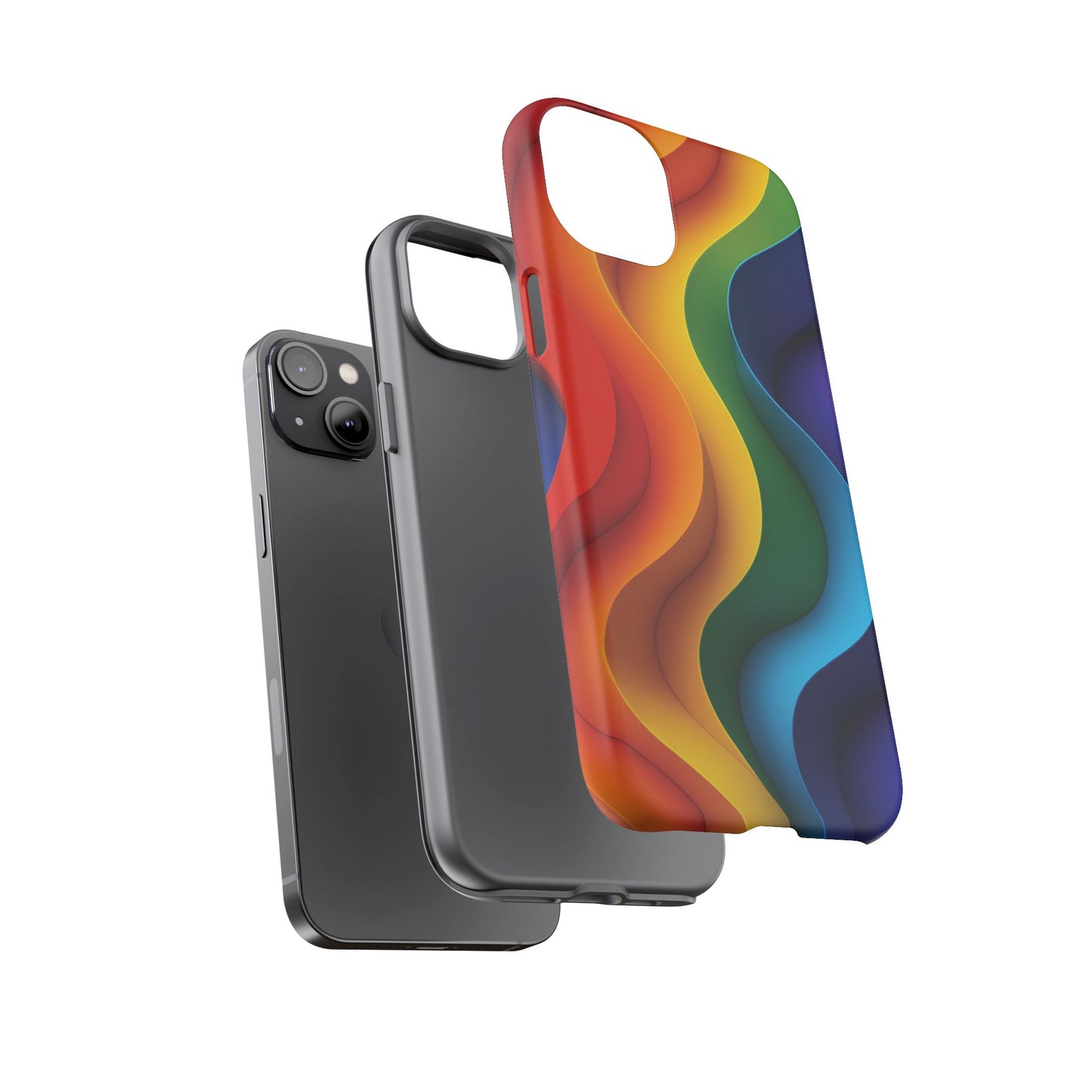 Colorful Wave Phone Case - Stylish & Durable Tough Cases, Trendy Phone Accessories, Gift for Tech Lovers, Pride Merchandise