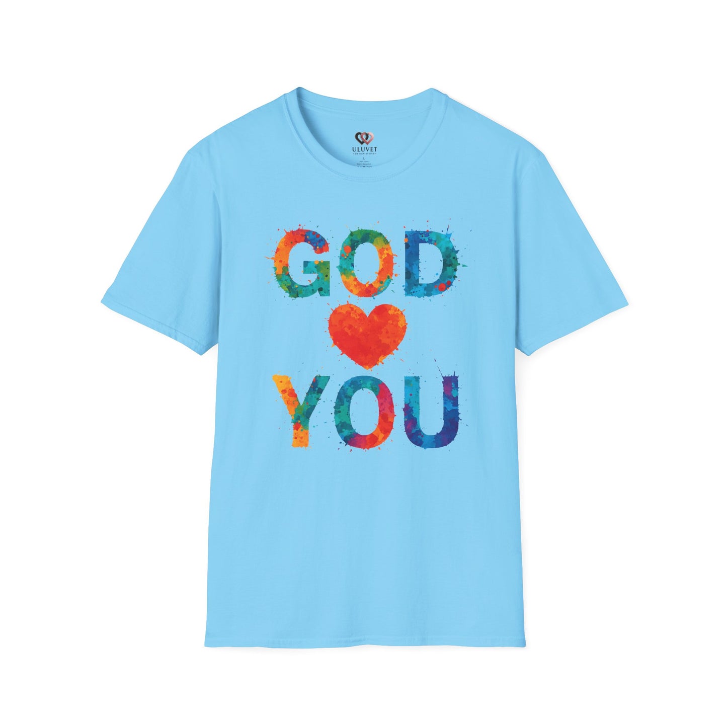 Colorful "God Loves You" Unisex T-Shirt, Inspirational Gift for Faith, Christian Apparel, Religious Tees, Everyday Wear, Uplifting Shirt
