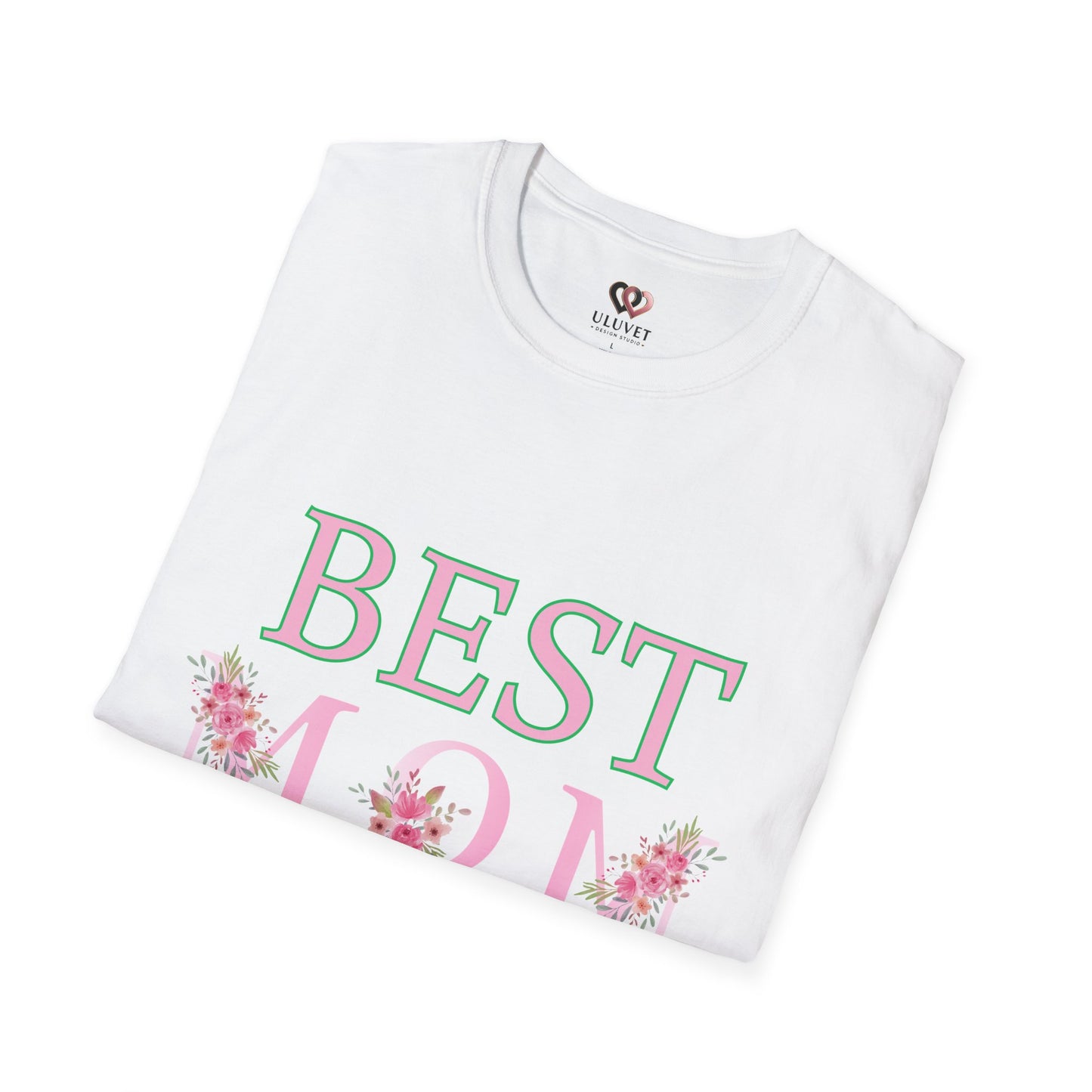 Best Mom Unisex Softstyle T-Shirt | Perfect Gift for Mother's Day, Birthday, Casual Wear, Floral Design, Family Gatherings