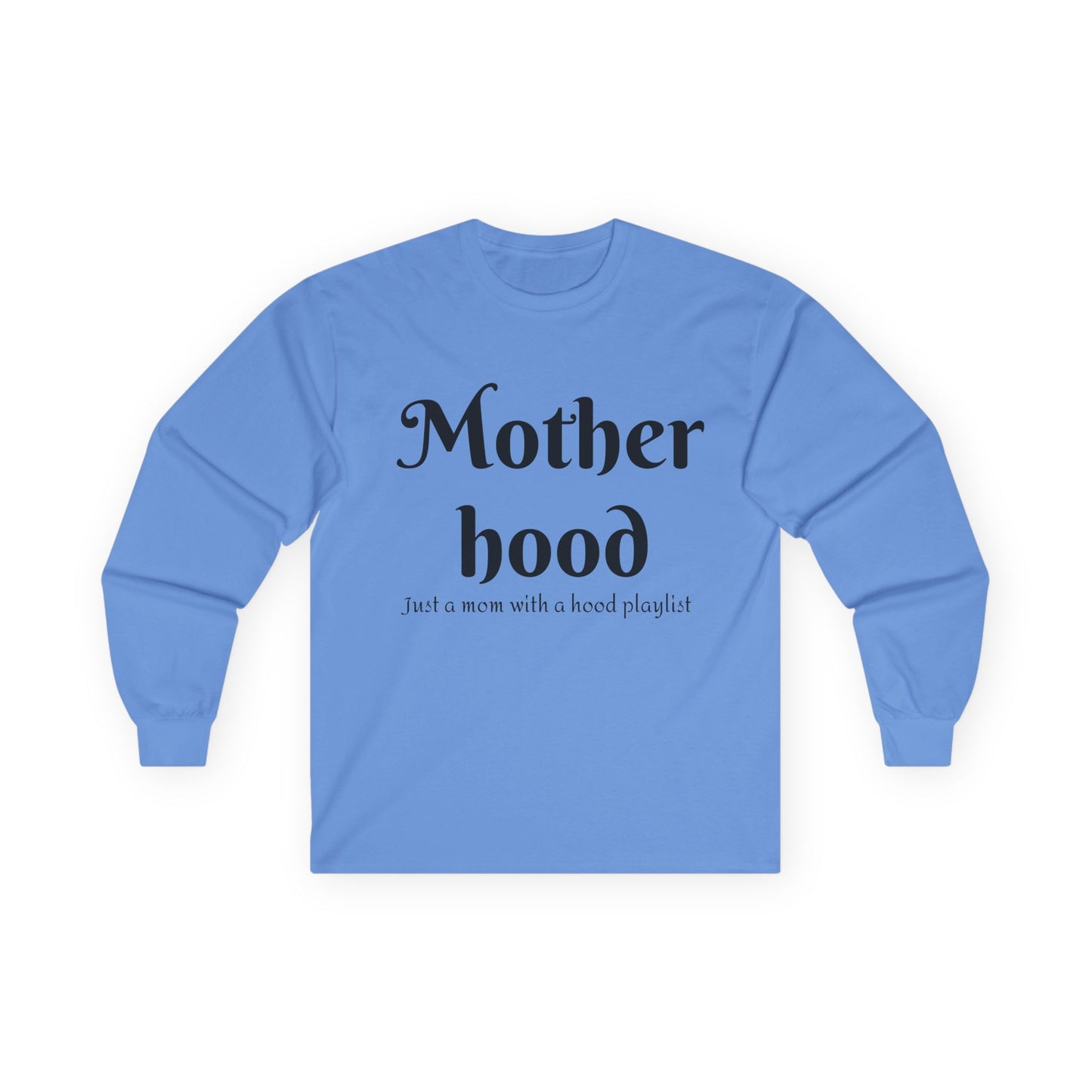 Motherhood Playlist Long Sleeve Tee, Gift for Moms, Casual Wear, Music Theme, Mother's Day Gift, Fun Family Shirt