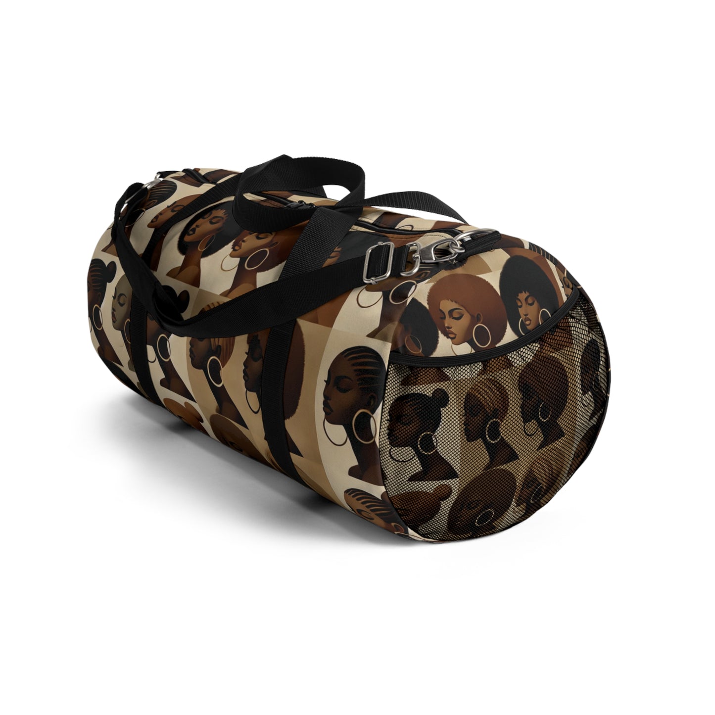 Afrocentric Women Pattern Duffel Bag | Brown Skin Tones, Headwraps