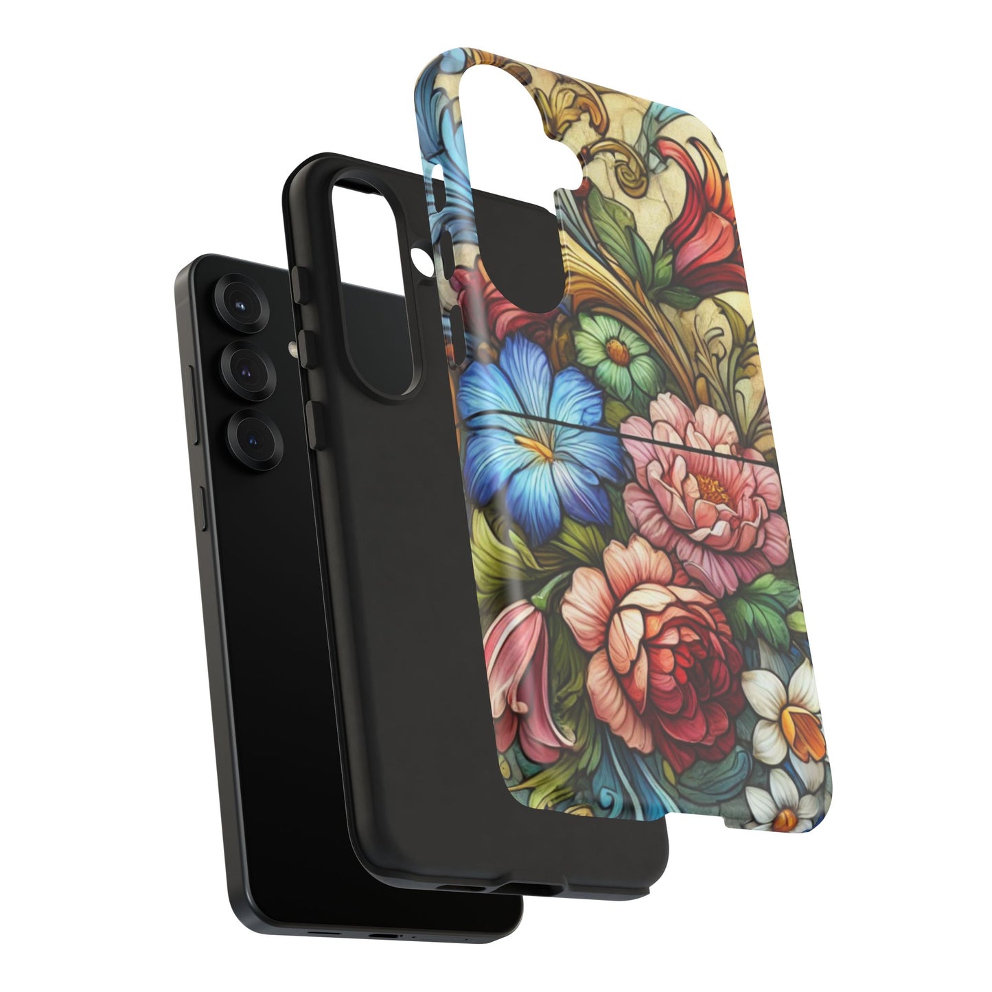 Floral Phone Case, Tough Cases with Colorful Floral Design, Gift for Her, Elegant Phone Cover, Spring Vibes, Unique Design