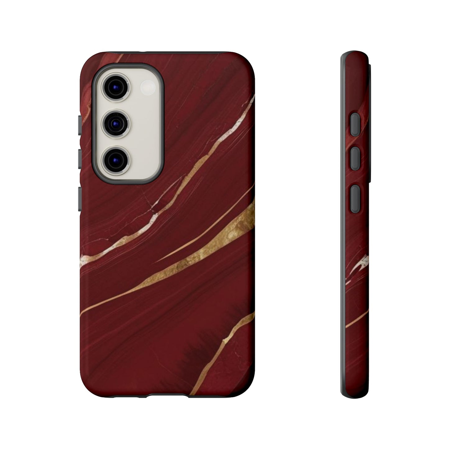 Elegant Red Marble Phone Case - Tough Cases, Stylish Phone Cover, Gift for Her, Luxe Cellphone Protection, Modern Accessories
