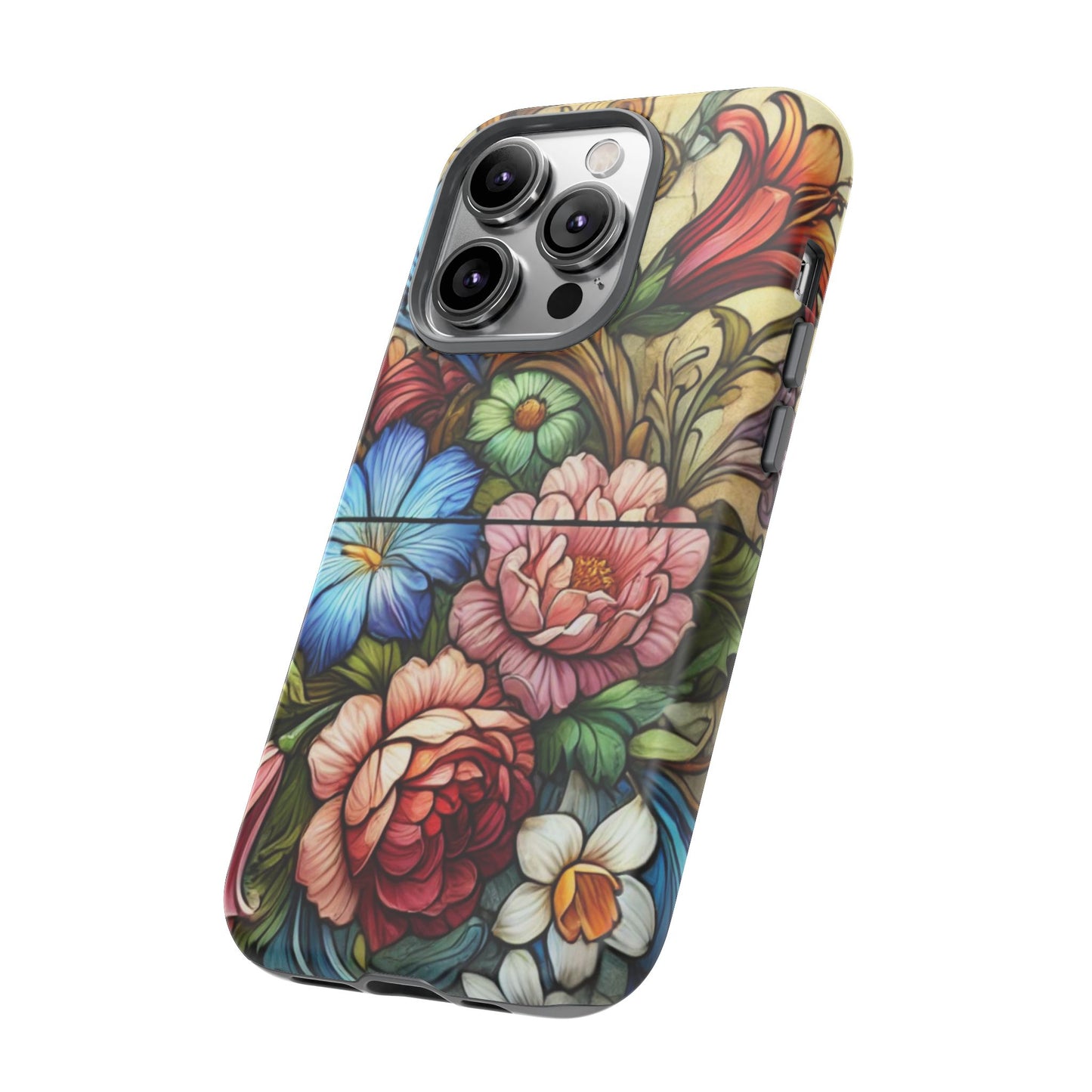 Floral Phone Case, Tough Cases with Colorful Floral Design, Gift for Her, Elegant Phone Cover, Spring Vibes, Unique Design