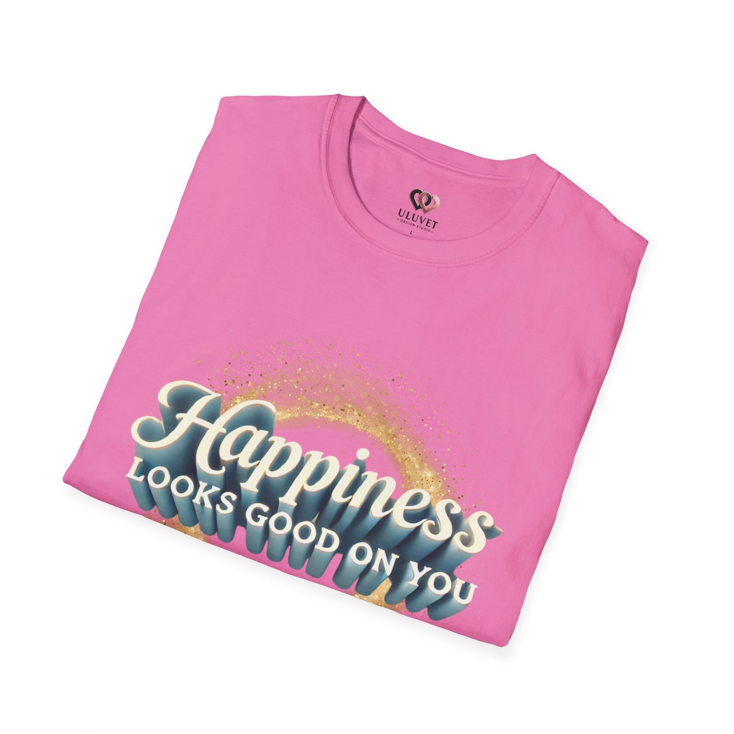 Happiness Looks Good on You T-Shirt, Unisex Softstyle Tee, Positive Vibes Shirt, Casual Gift, Everyday Wear