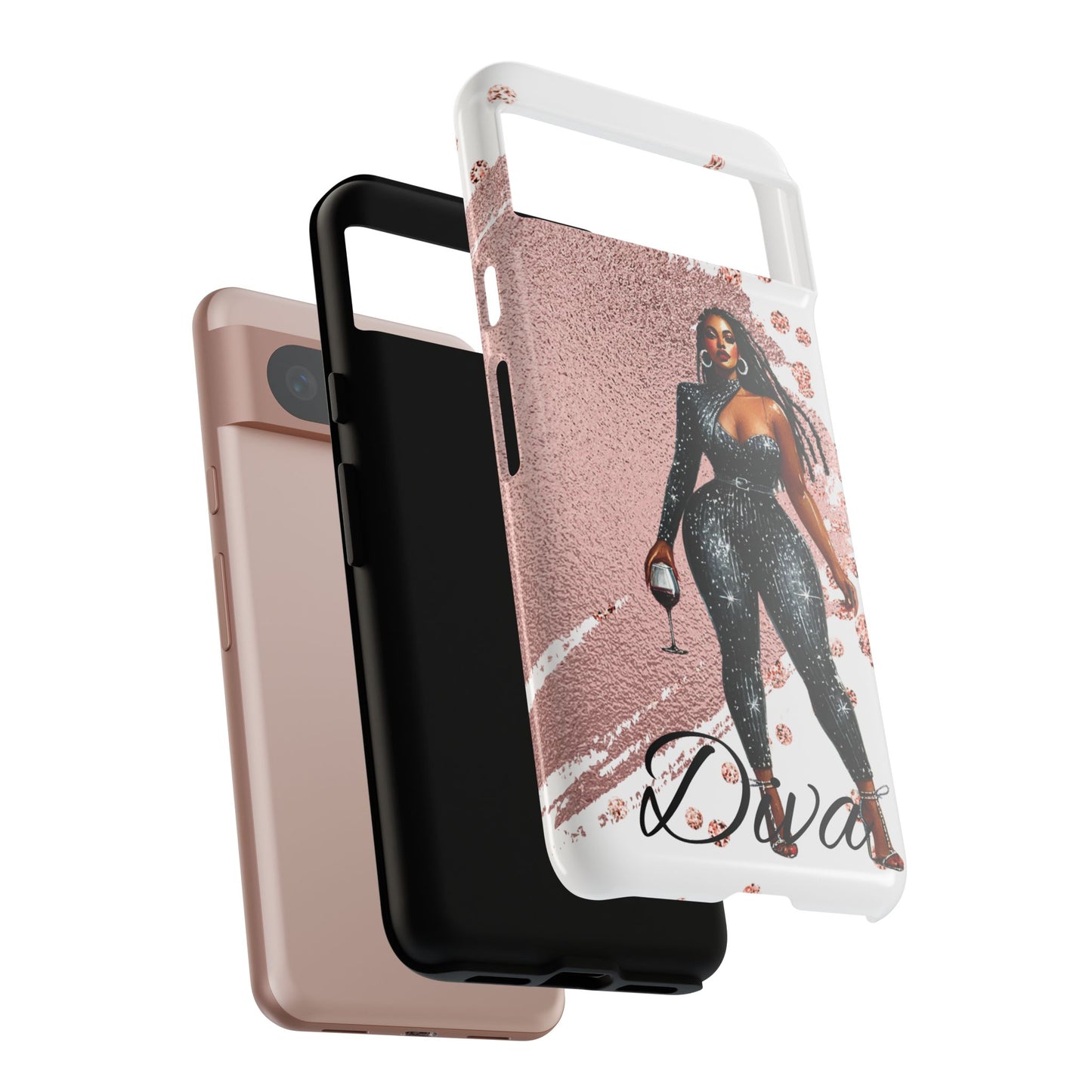 Glamorous Diva Cell Phone Case, Stylish Female Beauty Cover, Tough Cases for Women, Fabulous Girl Boss Accessories, Fashionable Lady Phone