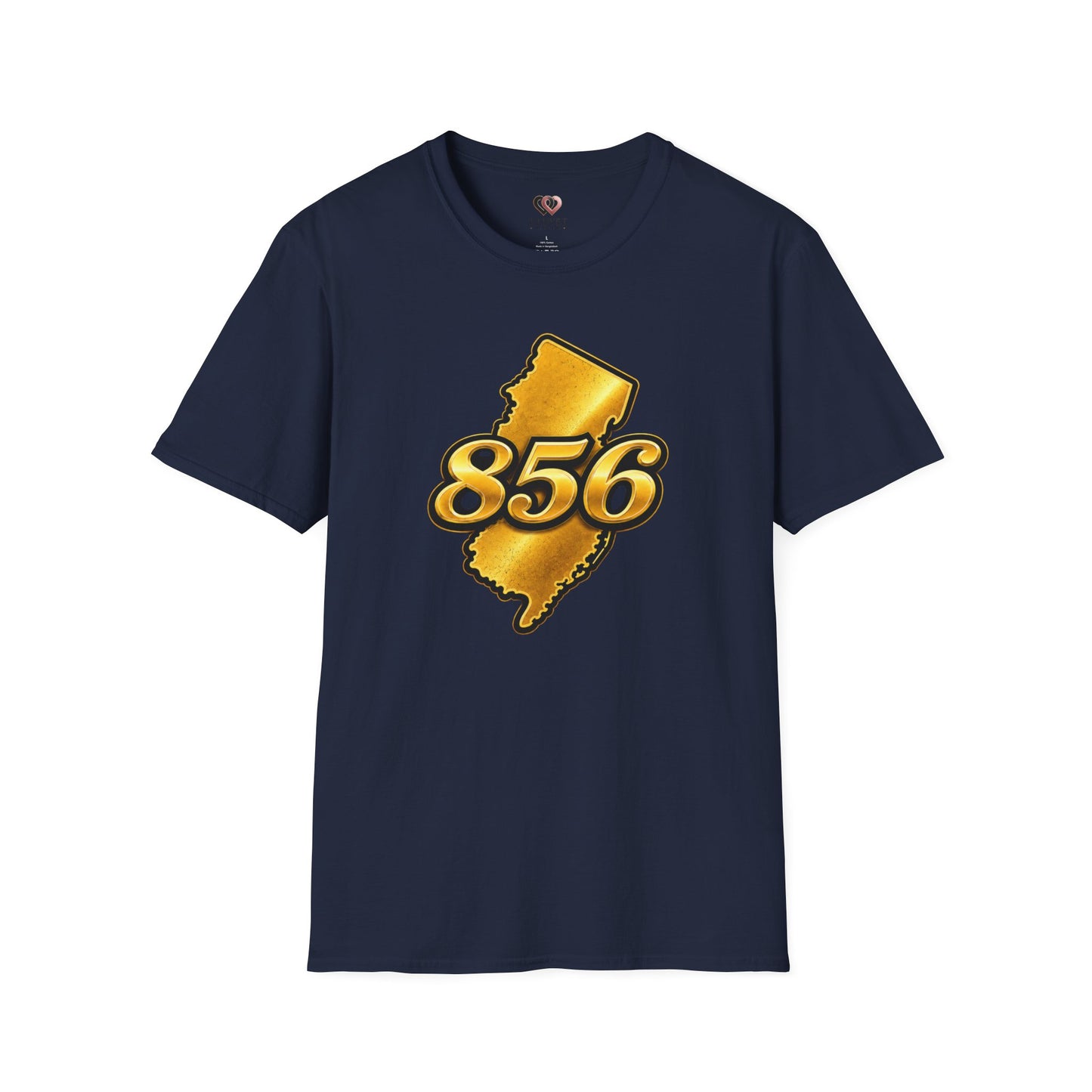 856 Jersey Shore T-Shirt — Gold New Jersey Area Code Tee