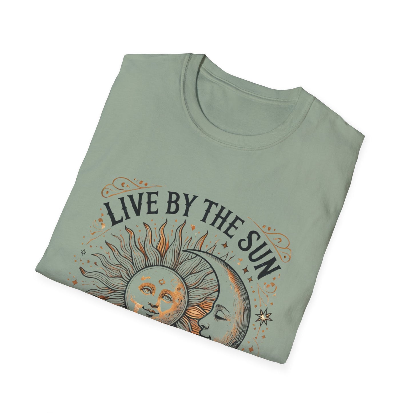 Celestial Quote T-Shirt, Unisex Softstyle T-Shirt, Sun and Moon Graphic Tee, Boho Style T-Shirt, Astrology Lovers Gift, Nature Lover Apparel