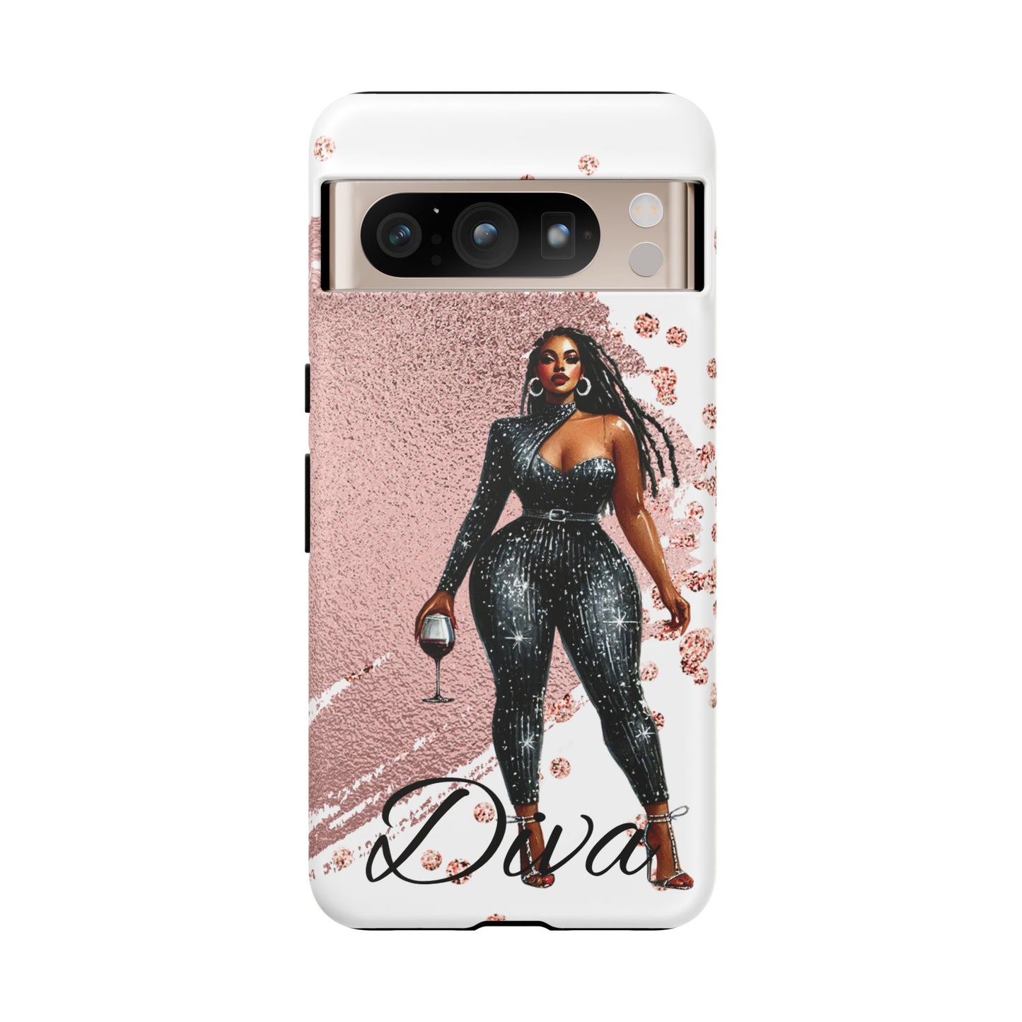 Glamorous Diva Cell Phone Case, Stylish Female Beauty Cover, Tough Cases for Women, Fabulous Girl Boss Accessories, Fashionable Lady Phone