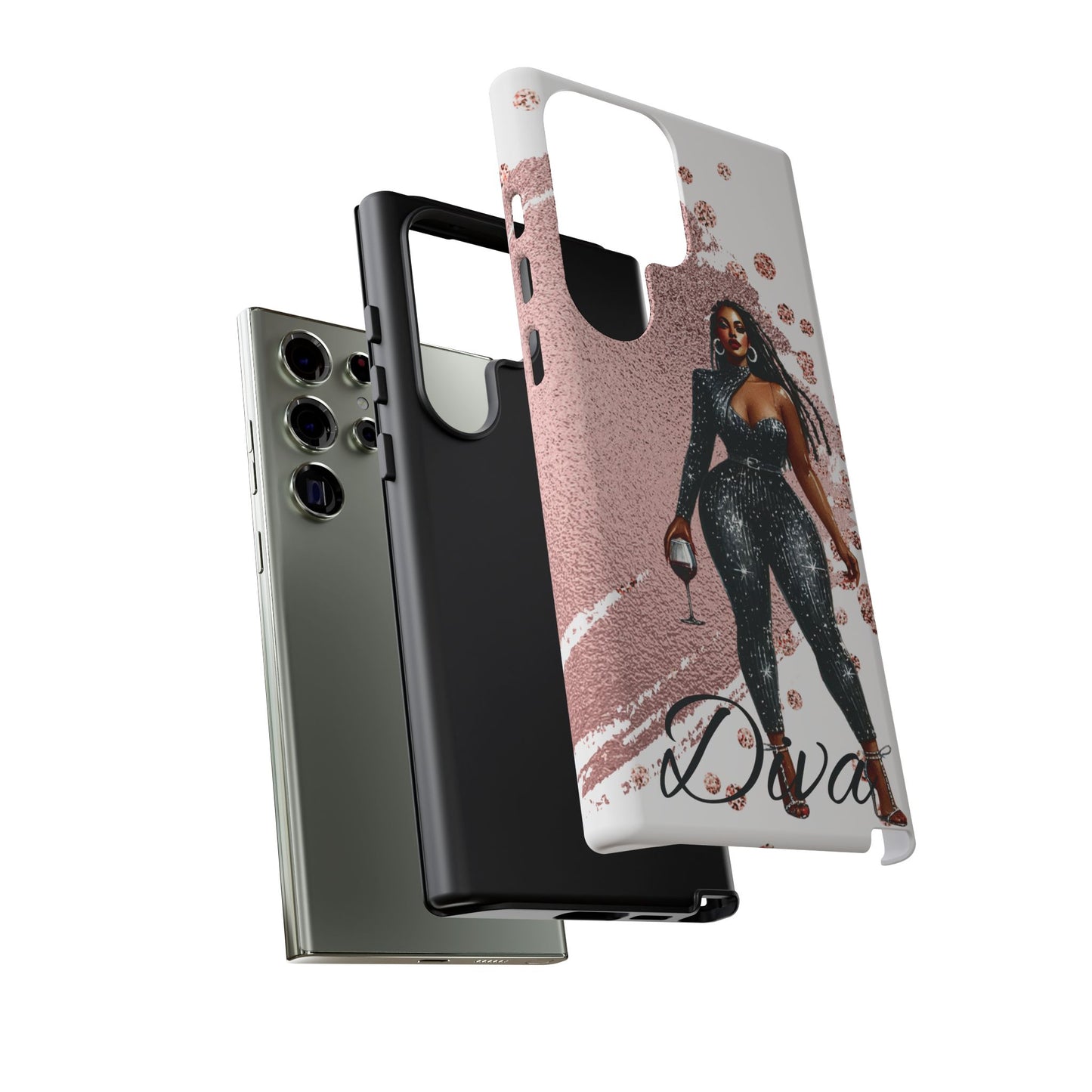 Glamorous Diva Cell Phone Case, Stylish Female Beauty Cover, Tough Cases for Women, Fabulous Girl Boss Accessories, Fashionable Lady Phone
