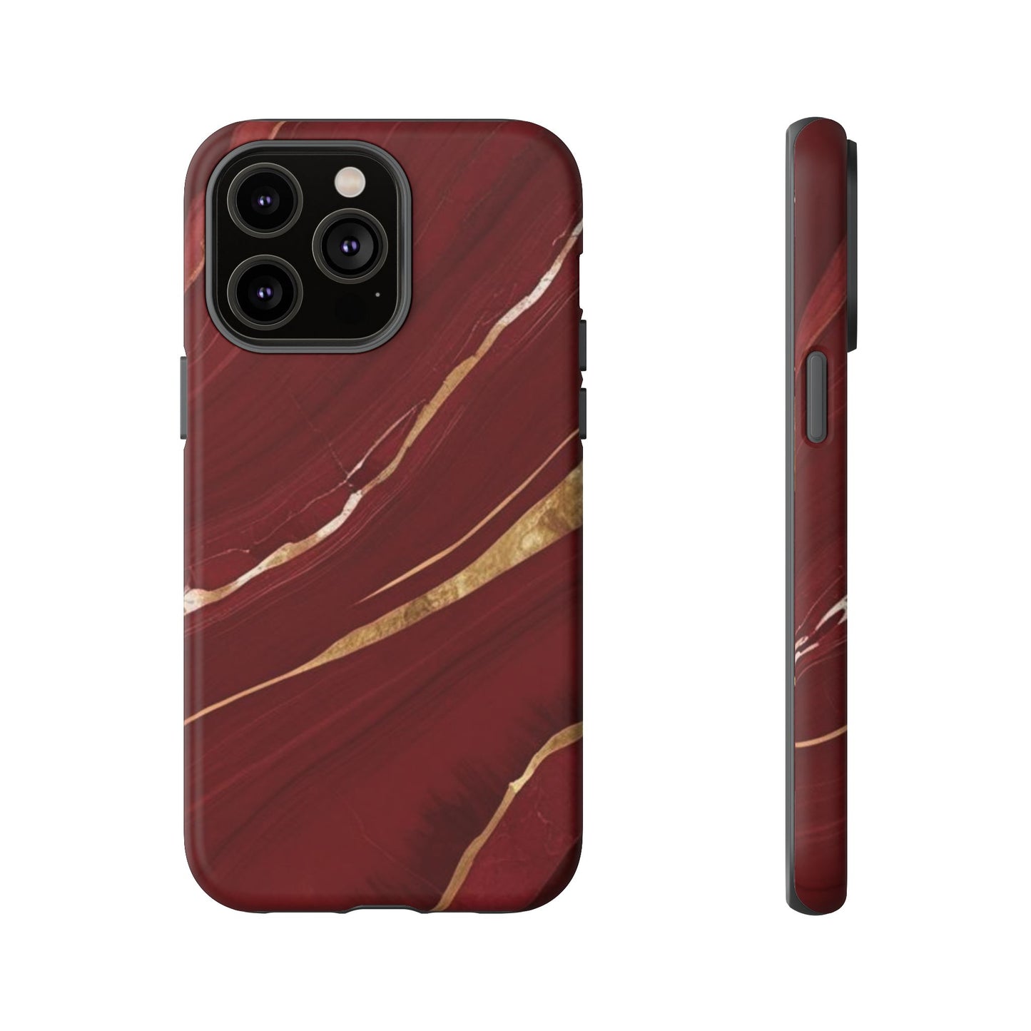 Elegant Red Marble Phone Case - Tough Cases, Stylish Phone Cover, Gift for Her, Luxe Cellphone Protection, Modern Accessories