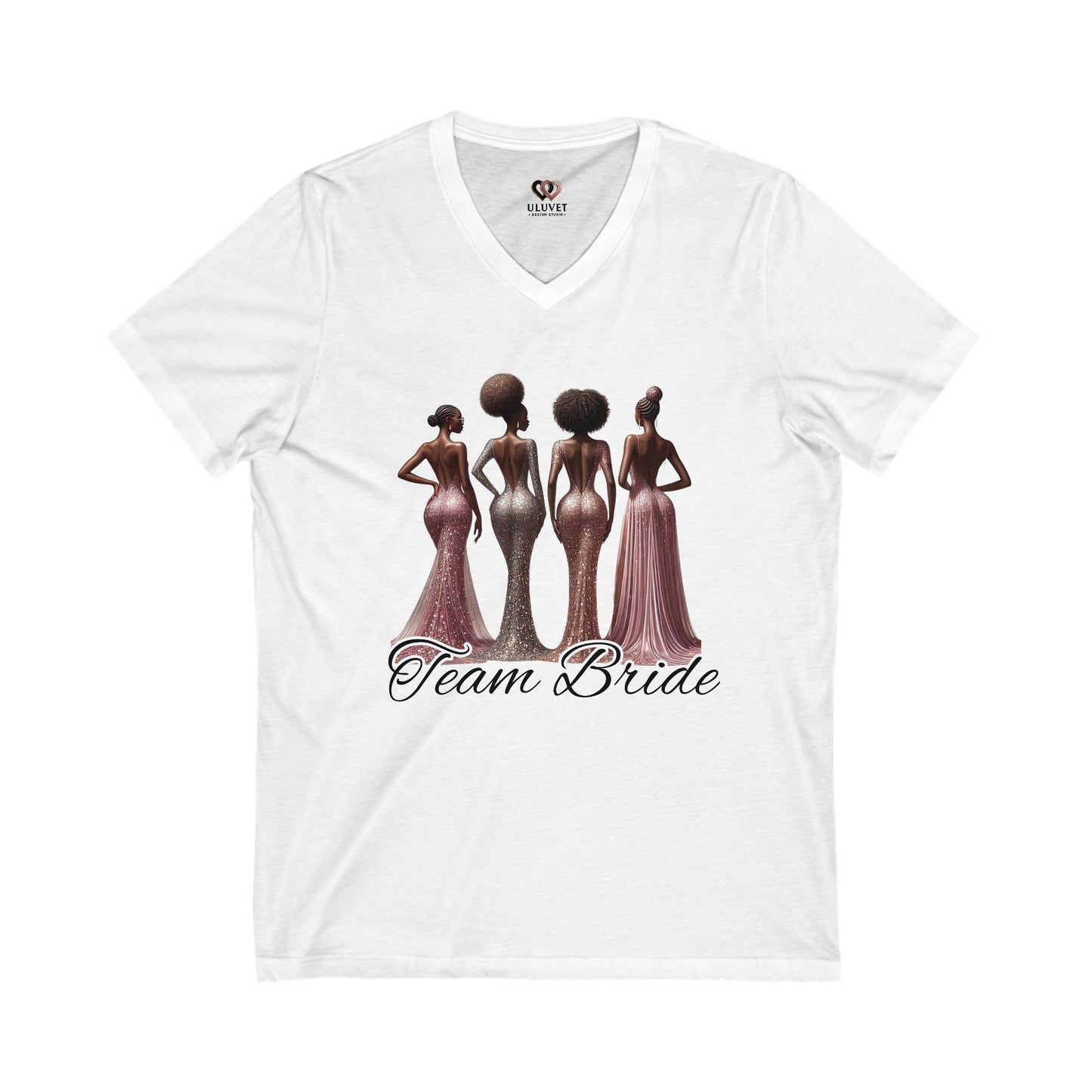 Team Bride Unisex V-Neck Tee, Bridal Party Shirt, Wedding Celebration Tee, Bachelorette Party Gift, Bridal Shower Outfit