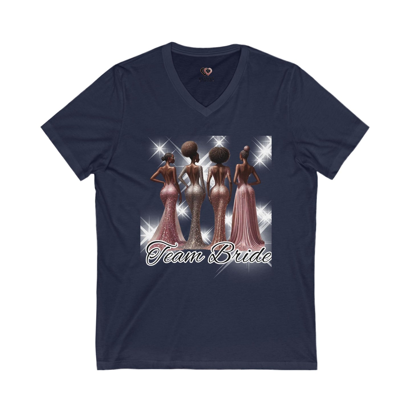 Team Bride Unisex V-Neck Tee, Bridal Party Shirt, Wedding Celebration Tee, Bachelorette Party Gift, Bridal Shower Outfit