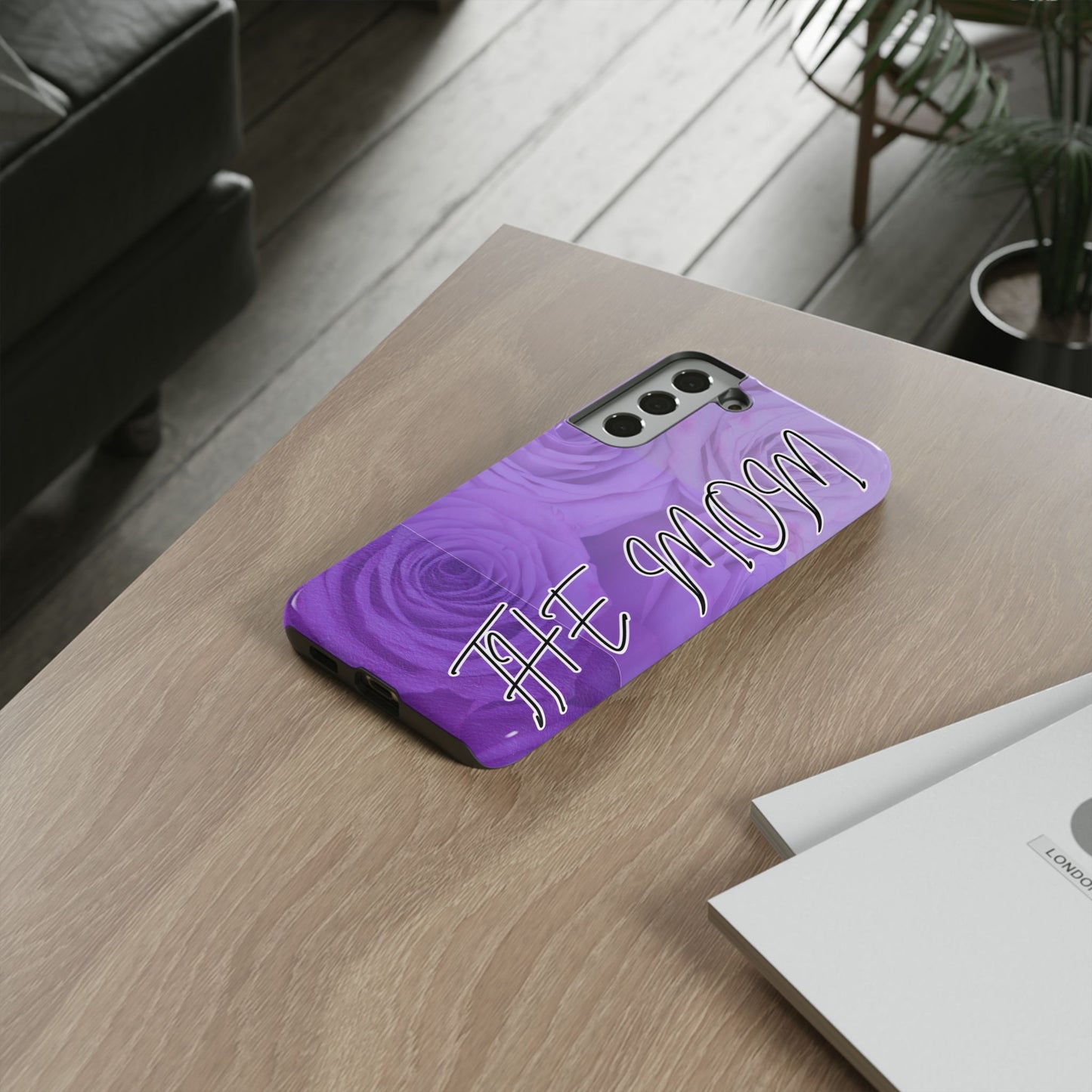 Floral Phone Case for Moms, Tough Cases, Purple Rose Design, Mother's Day Gift, Stylish Protection, Unique Mom Gift