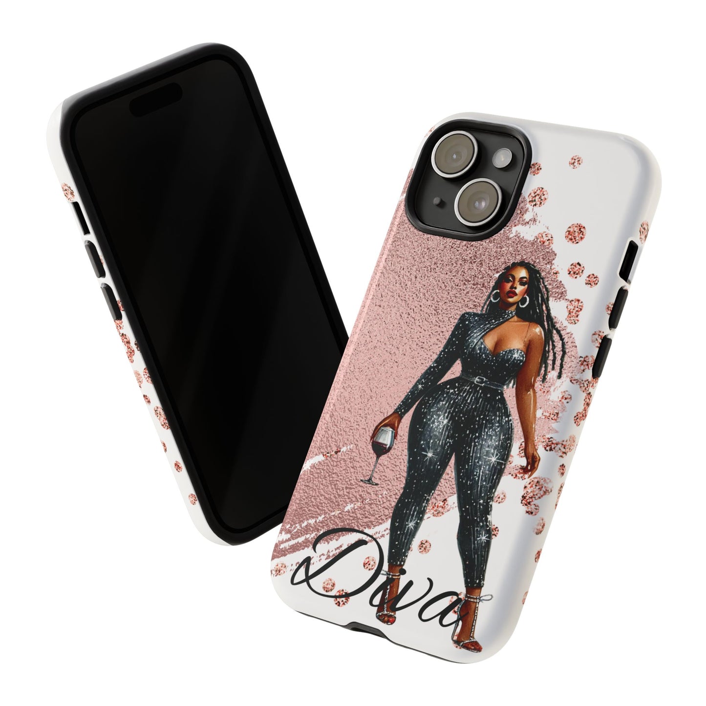 Glamorous Diva Cell Phone Case, Stylish Female Beauty Cover, Tough Cases for Women, Fabulous Girl Boss Accessories, Fashionable Lady Phone